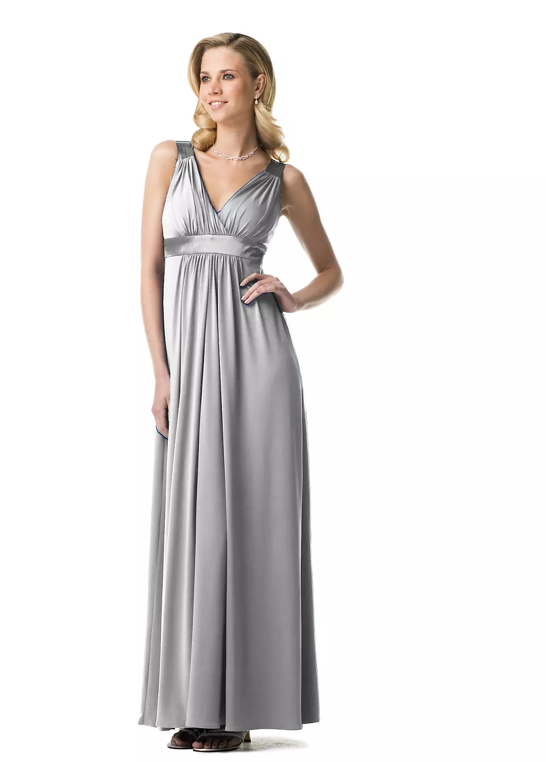 Long Jersey Dress, Charmeuse Straps and Waist - Image 11