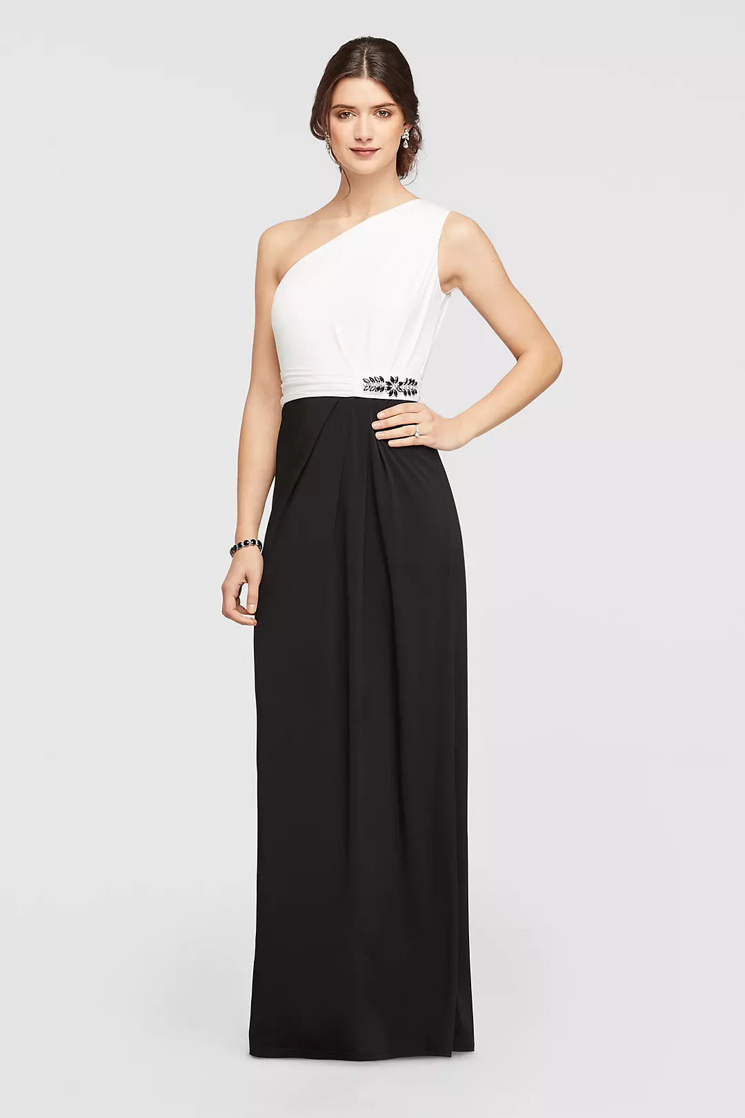 Long Jersey Dress with Beaded Detail - Image 4