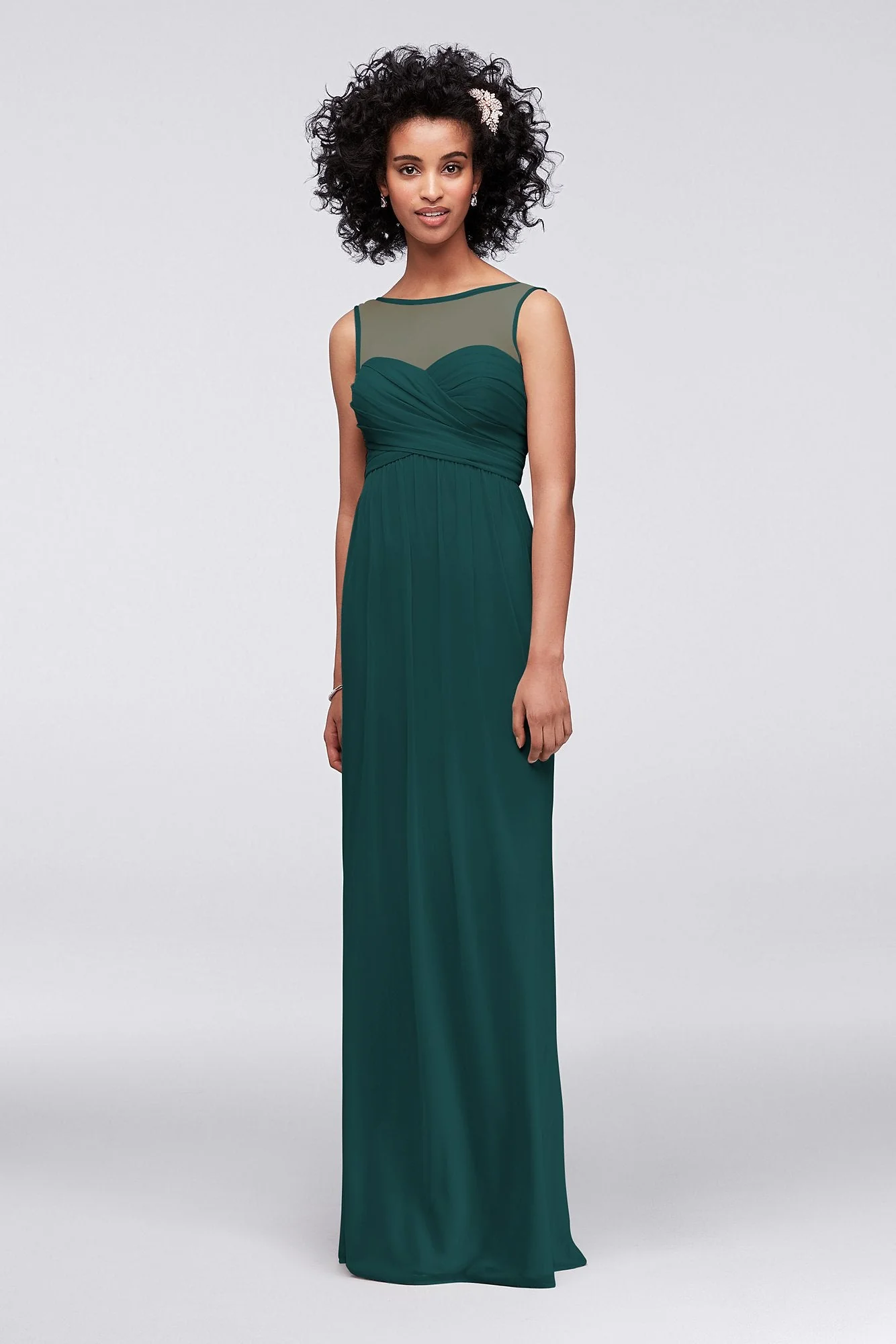 Long Mesh Dress with Illusion Sweetheart Neckline - Image 102