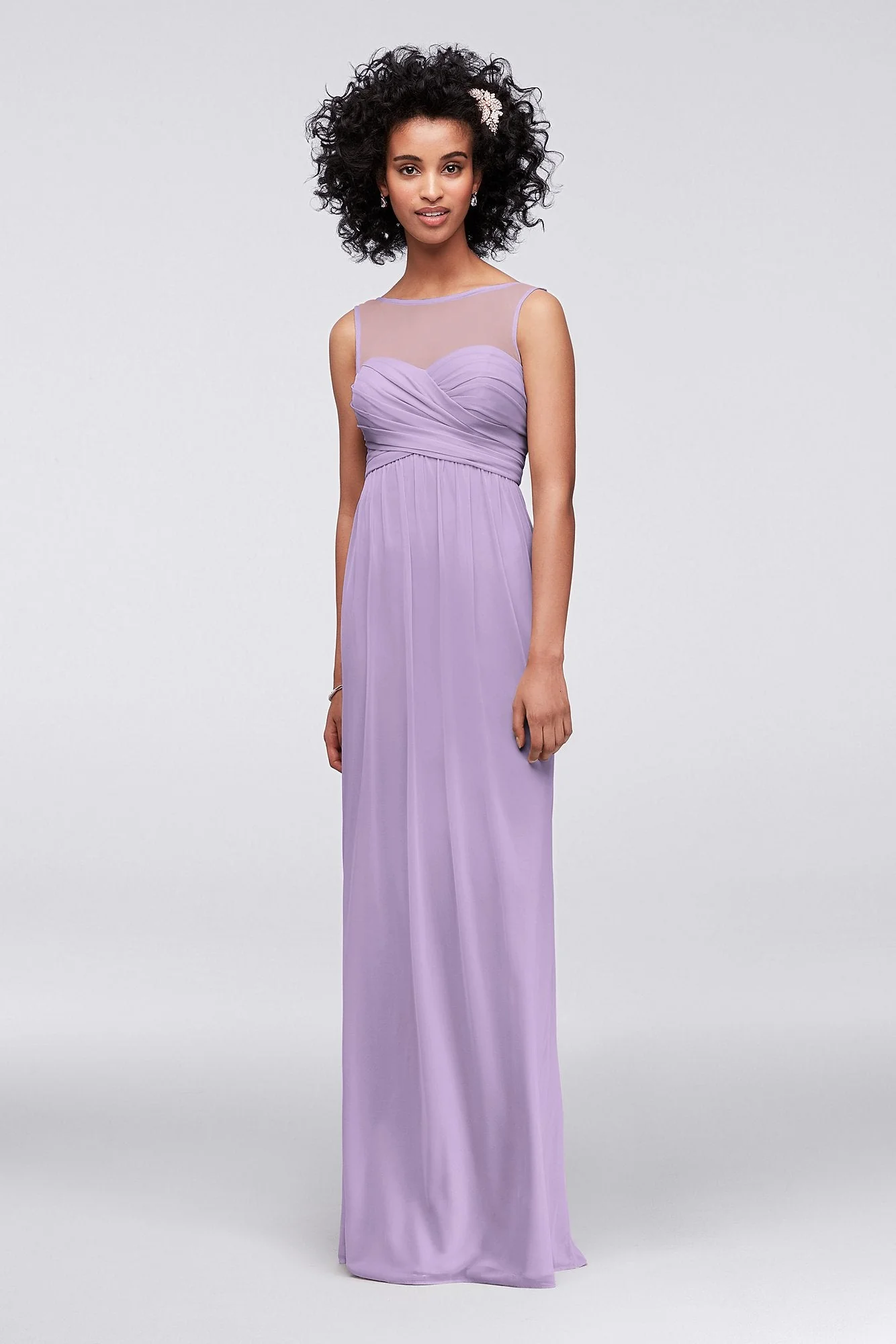Long Mesh Dress with Illusion Sweetheart Neckline - Image 103