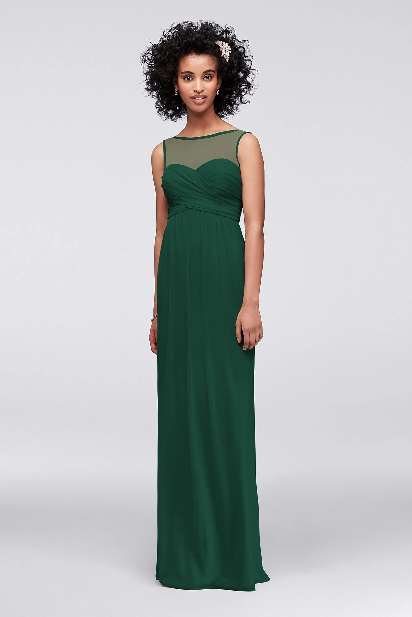 Long Mesh Dress with Illusion Sweetheart Neckline - Image 104