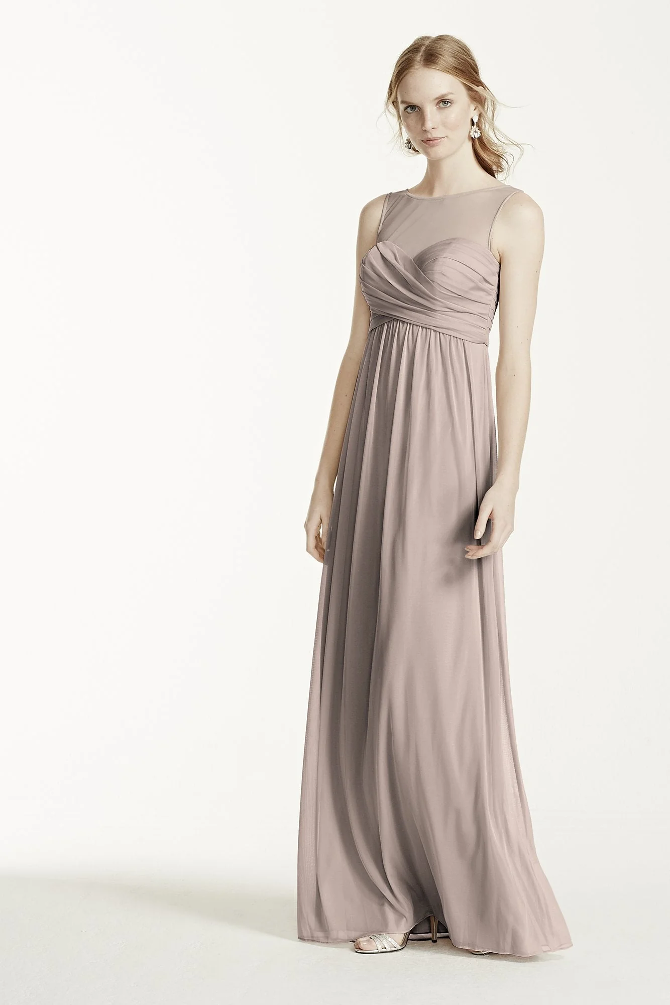 Long Mesh Dress with Illusion Sweetheart Neckline - Image 106