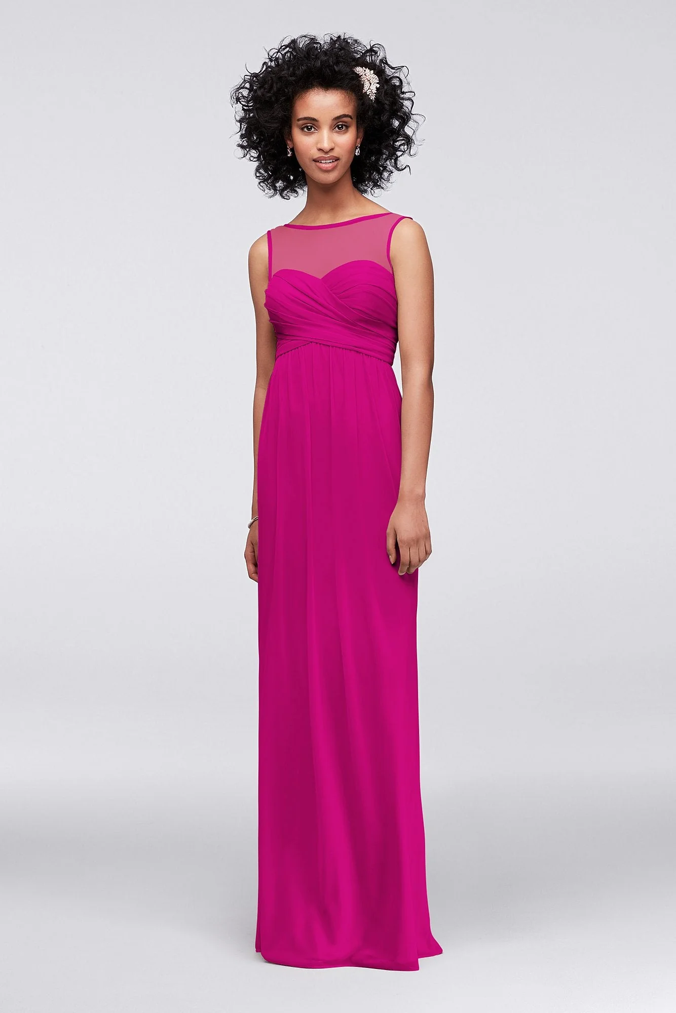 Long Mesh Dress with Illusion Sweetheart Neckline - Image 107