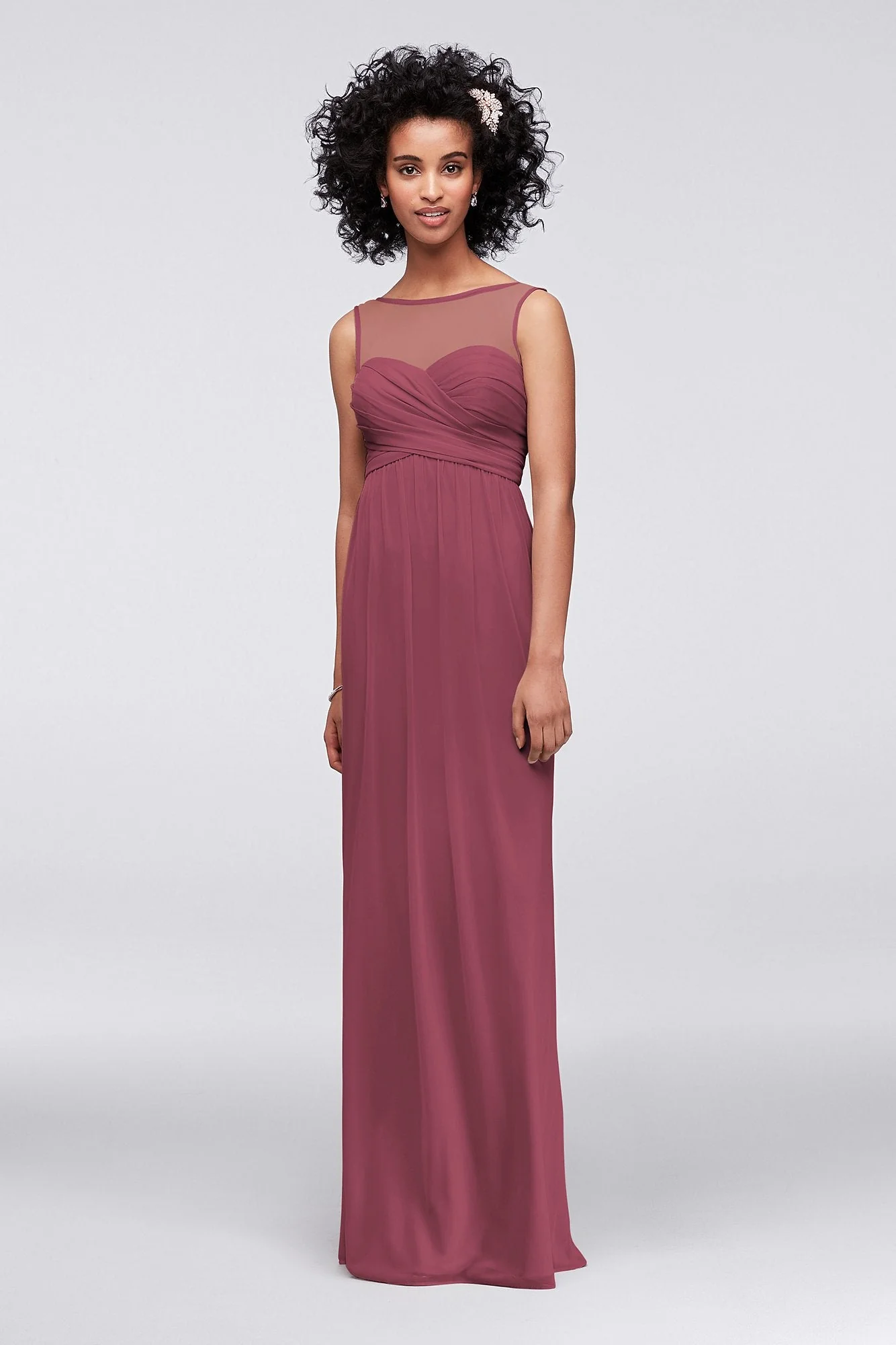 Long Mesh Dress with Illusion Sweetheart Neckline - Image 109