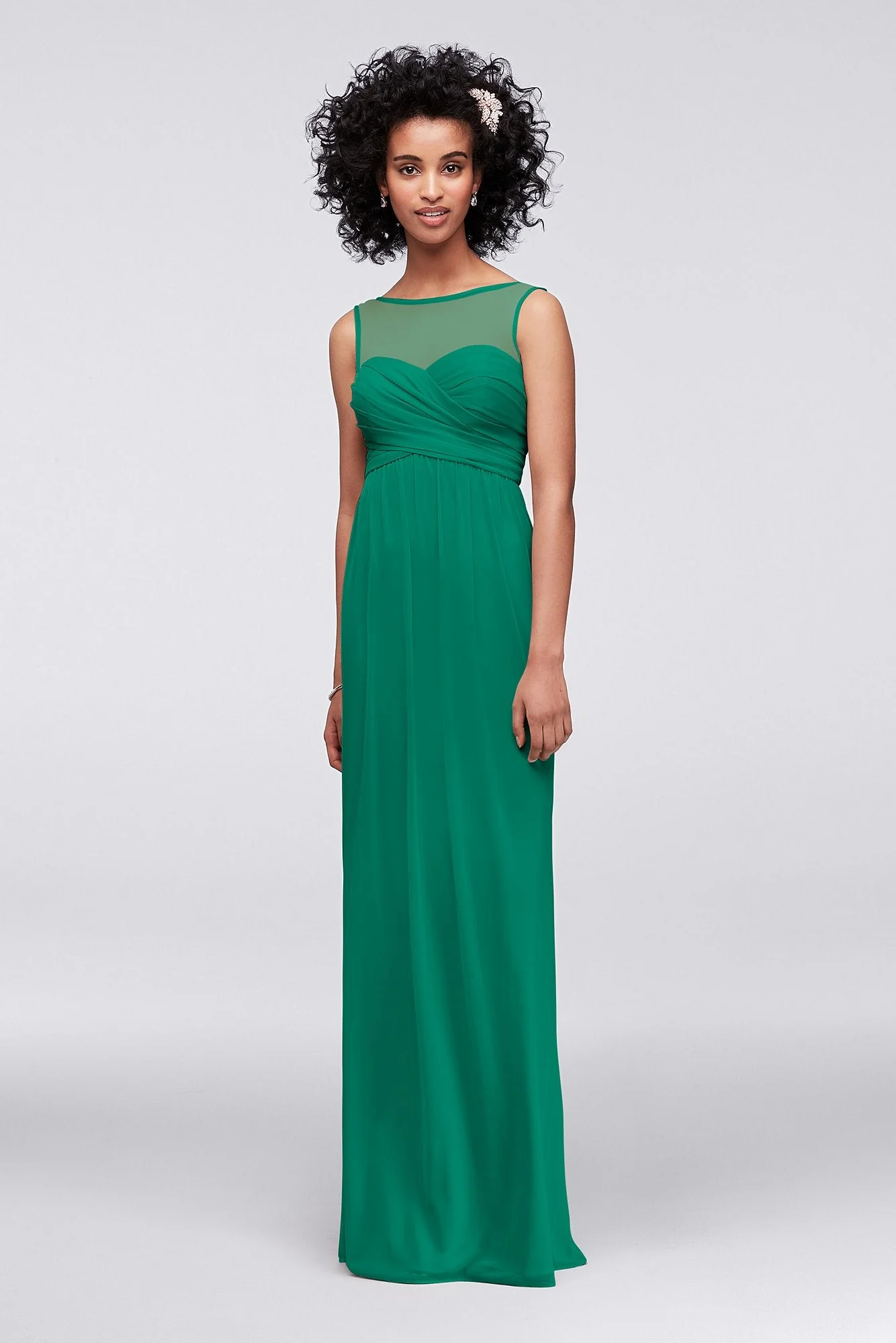Long Mesh Dress with Illusion Sweetheart Neckline - Image 11