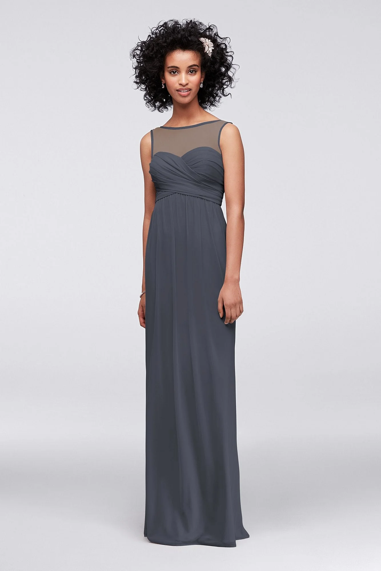 Long Mesh Dress with Illusion Sweetheart Neckline - Image 111