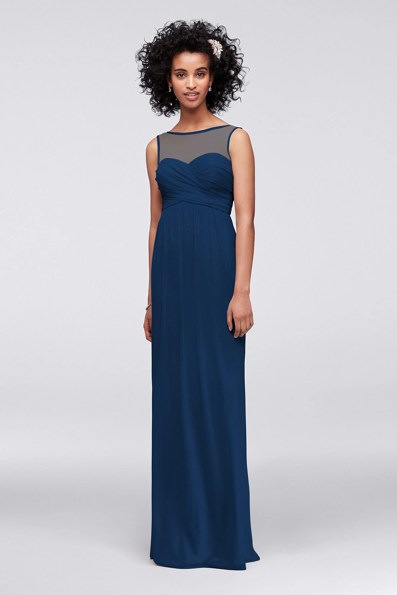 Long Mesh Dress with Illusion Sweetheart Neckline - Image 113