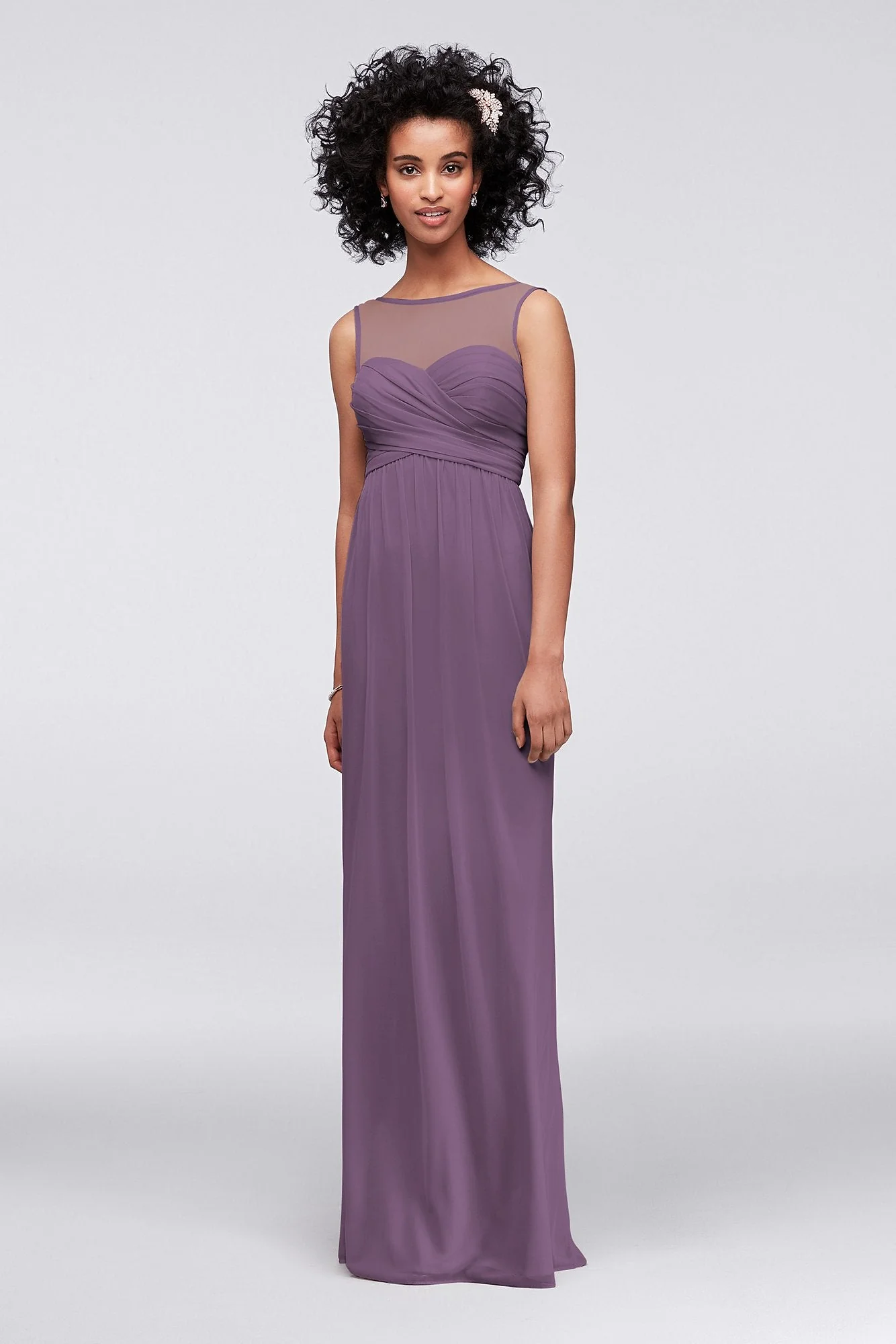 Long Mesh Dress with Illusion Sweetheart Neckline - Image 117