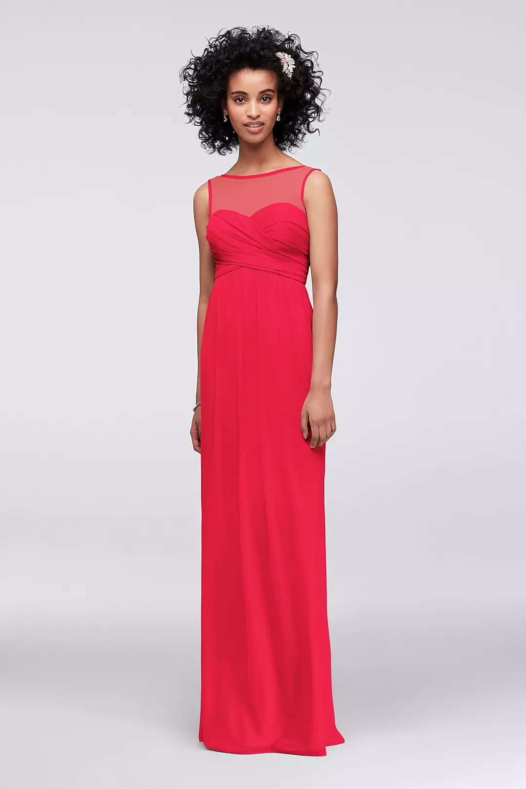 Long Mesh Dress with Illusion Sweetheart Neckline - Image 118
