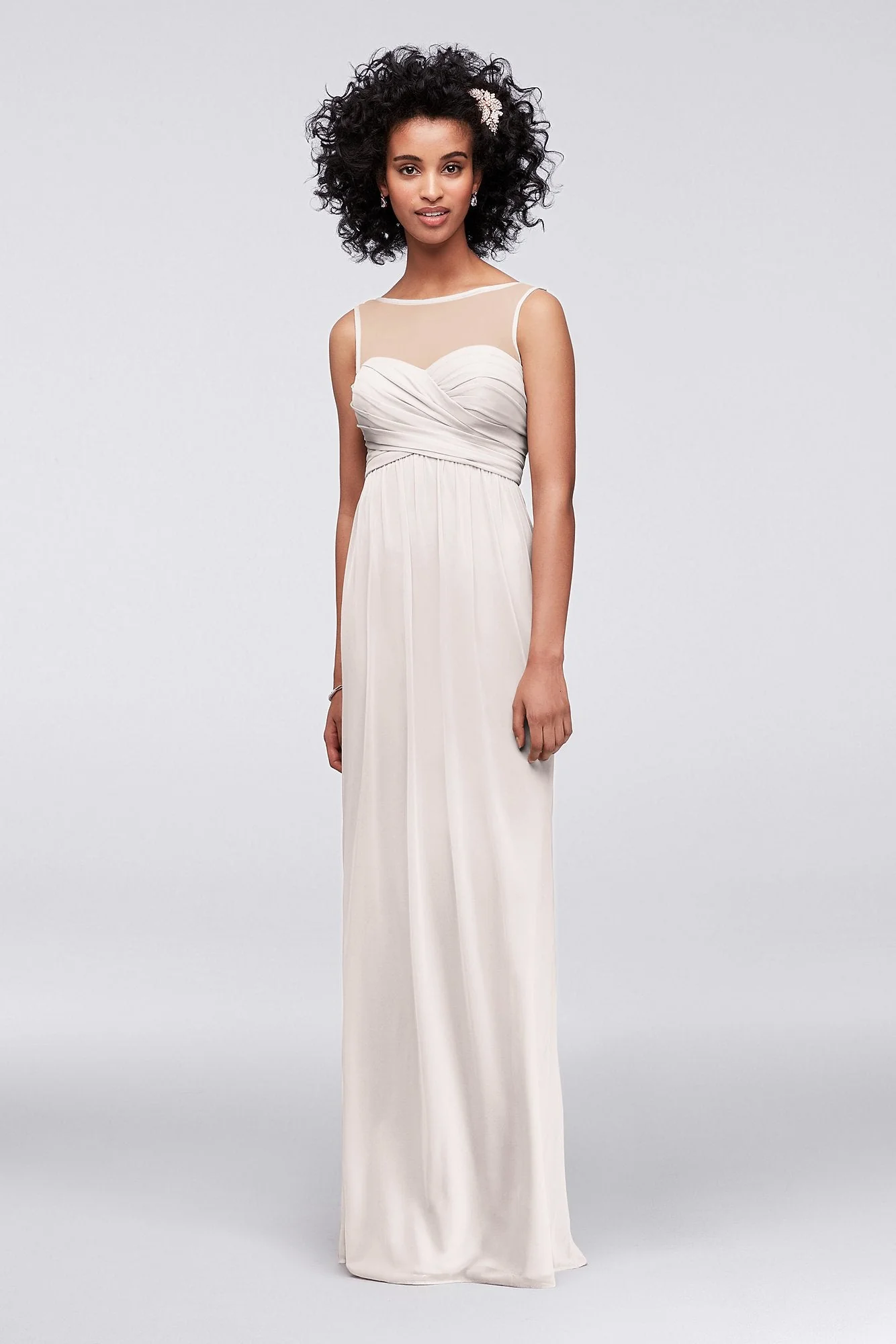 Long Mesh Dress with Illusion Sweetheart Neckline - Image 12
