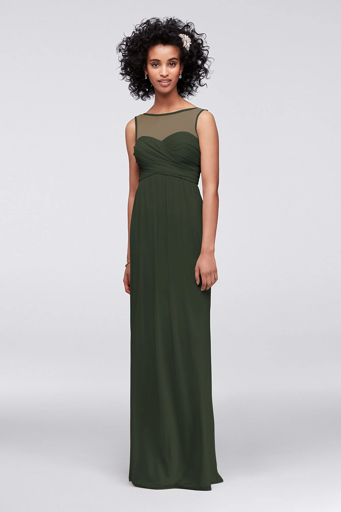 Long Mesh Dress with Illusion Sweetheart Neckline - Image 122