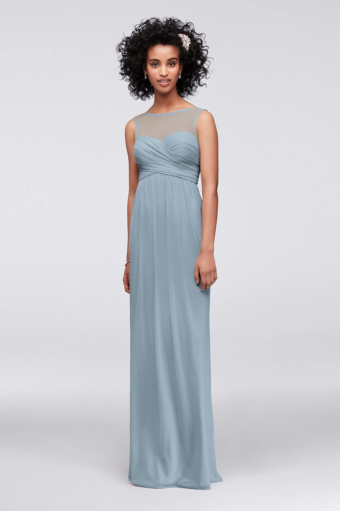 Long Mesh Dress with Illusion Sweetheart Neckline - Image 125