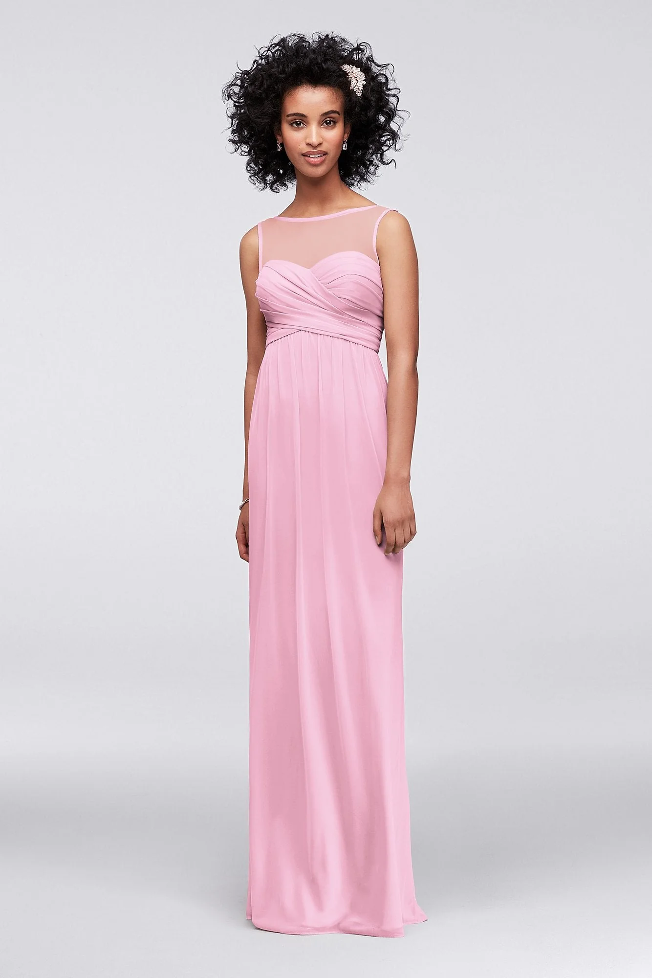 Long Mesh Dress with Illusion Sweetheart Neckline - Image 127