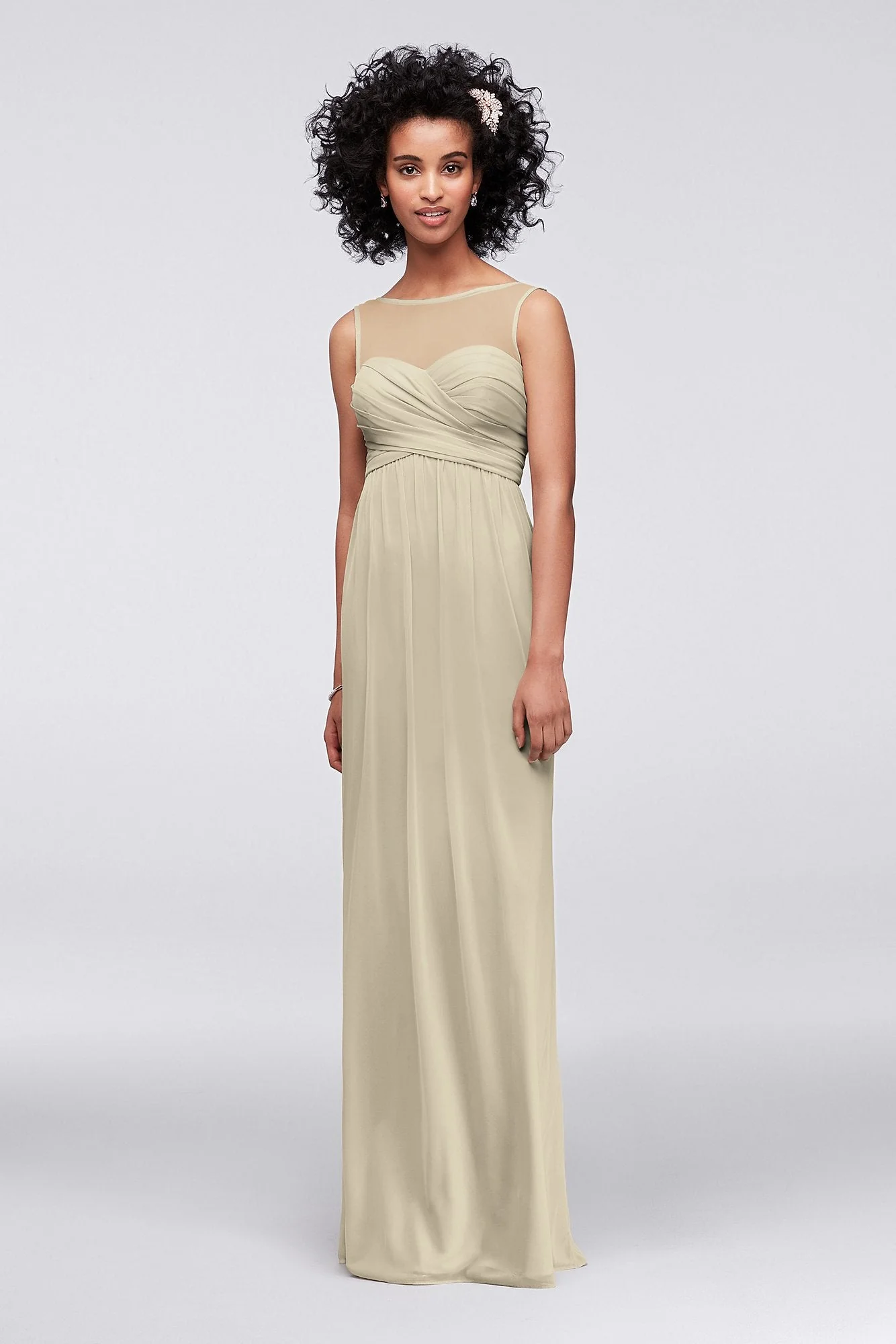 Long Mesh Dress with Illusion Sweetheart Neckline - Image 129