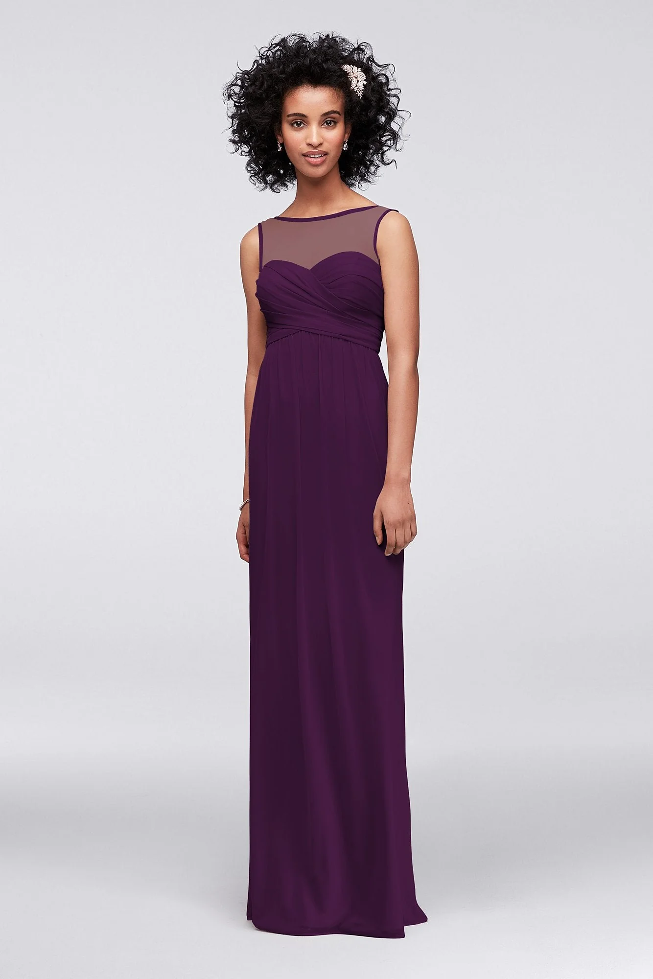 Long Mesh Dress with Illusion Sweetheart Neckline - Image 131