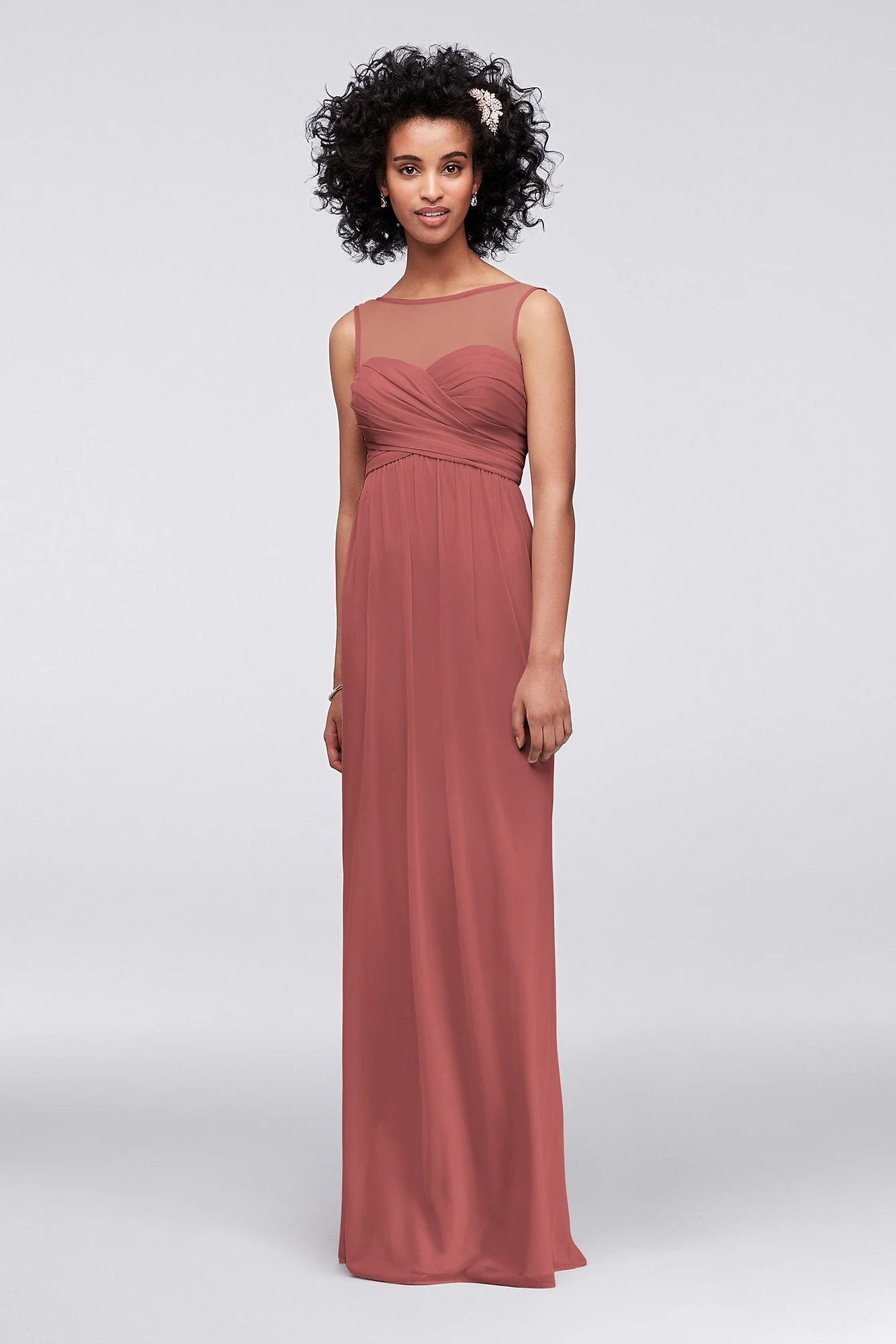 Long Mesh Dress with Illusion Sweetheart Neckline - Image 14