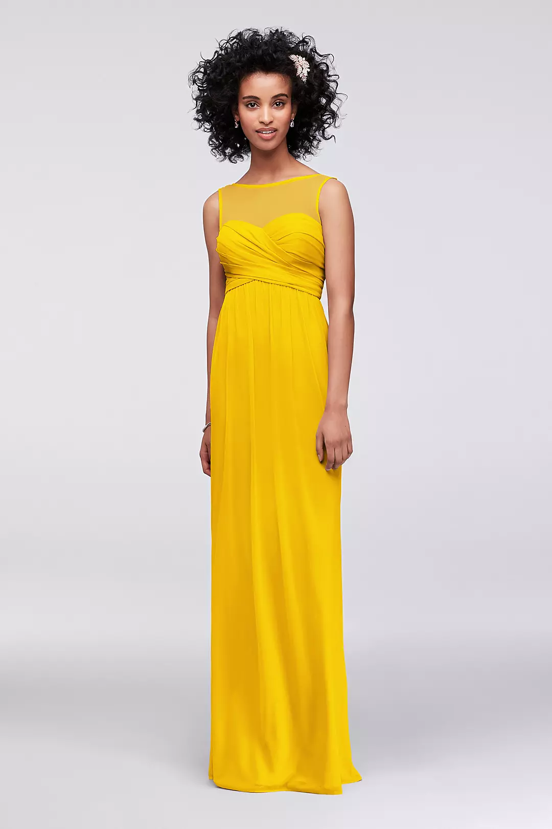 Long Mesh Dress with Illusion Sweetheart Neckline - Image 15