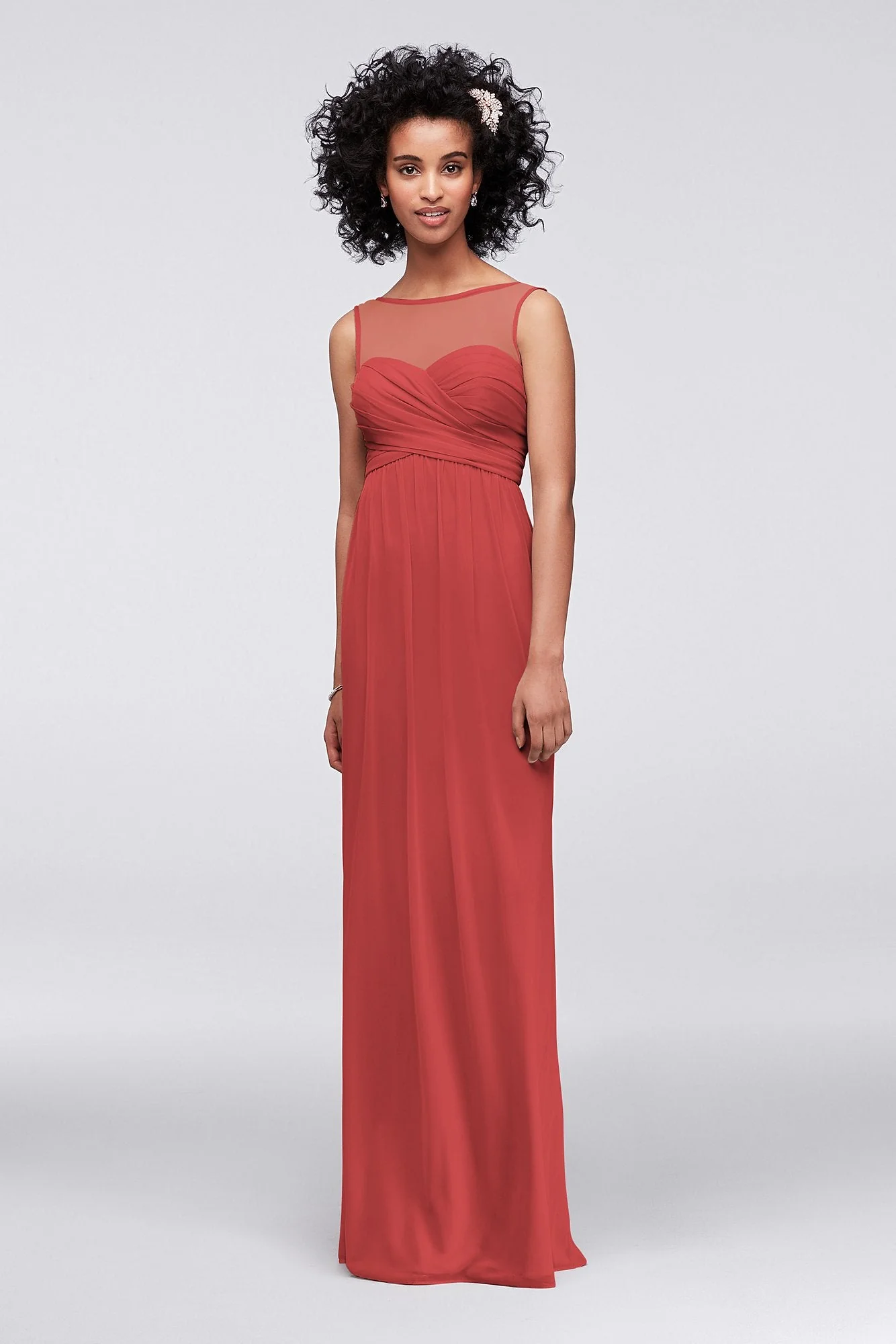 Long Mesh Dress with Illusion Sweetheart Neckline - Image 17