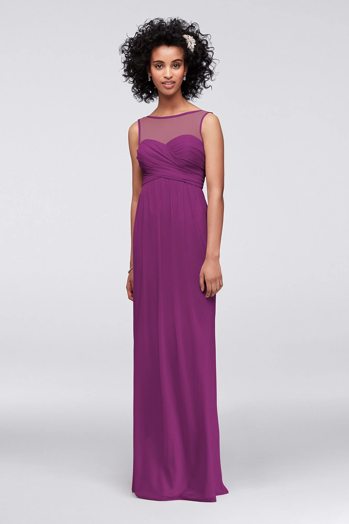 Long Mesh Dress with Illusion Sweetheart Neckline - Image 21