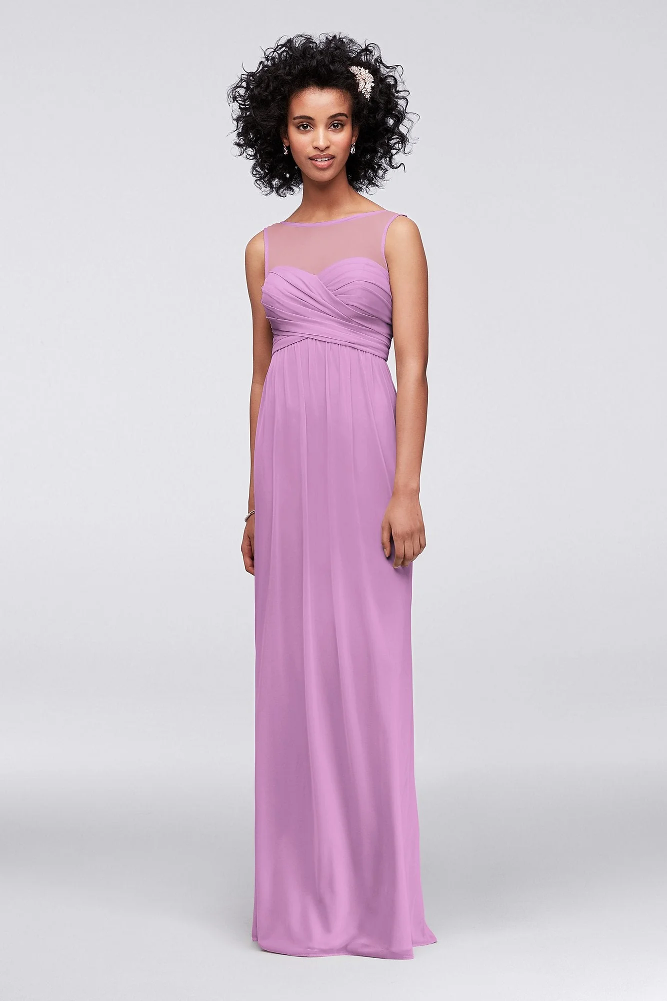 Long Mesh Dress with Illusion Sweetheart Neckline - Image 24