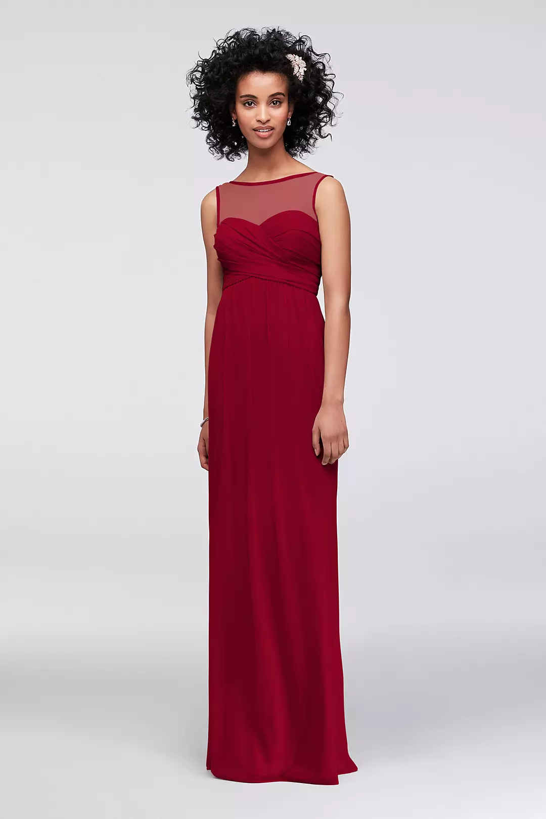 Long Mesh Dress with Illusion Sweetheart Neckline - Image 25