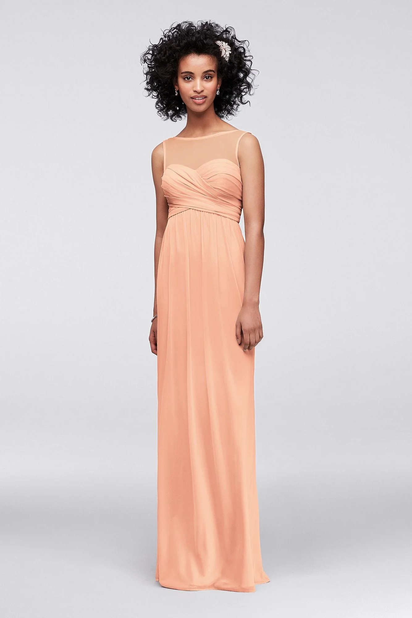 Long Mesh Dress with Illusion Sweetheart Neckline - Image 26