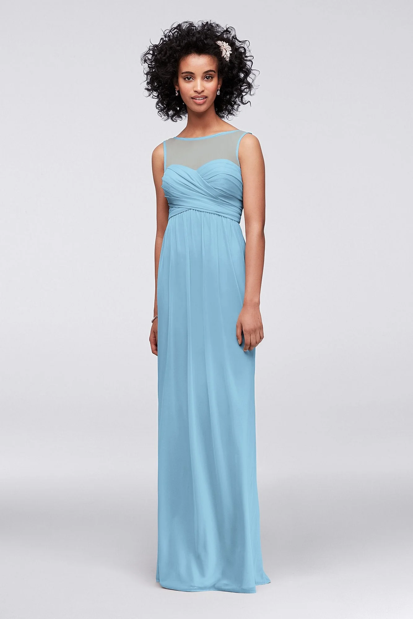 Long Mesh Dress with Illusion Sweetheart Neckline - Image 28