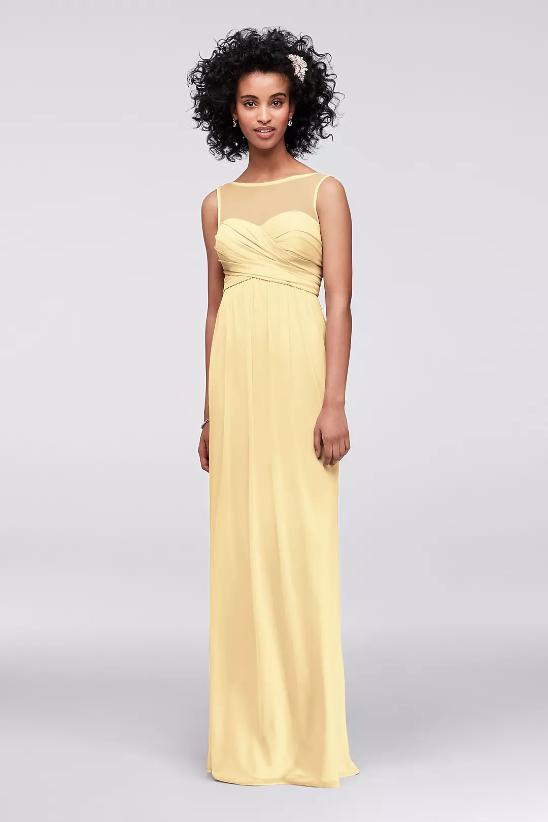 Long Mesh Dress with Illusion Sweetheart Neckline - Image 29