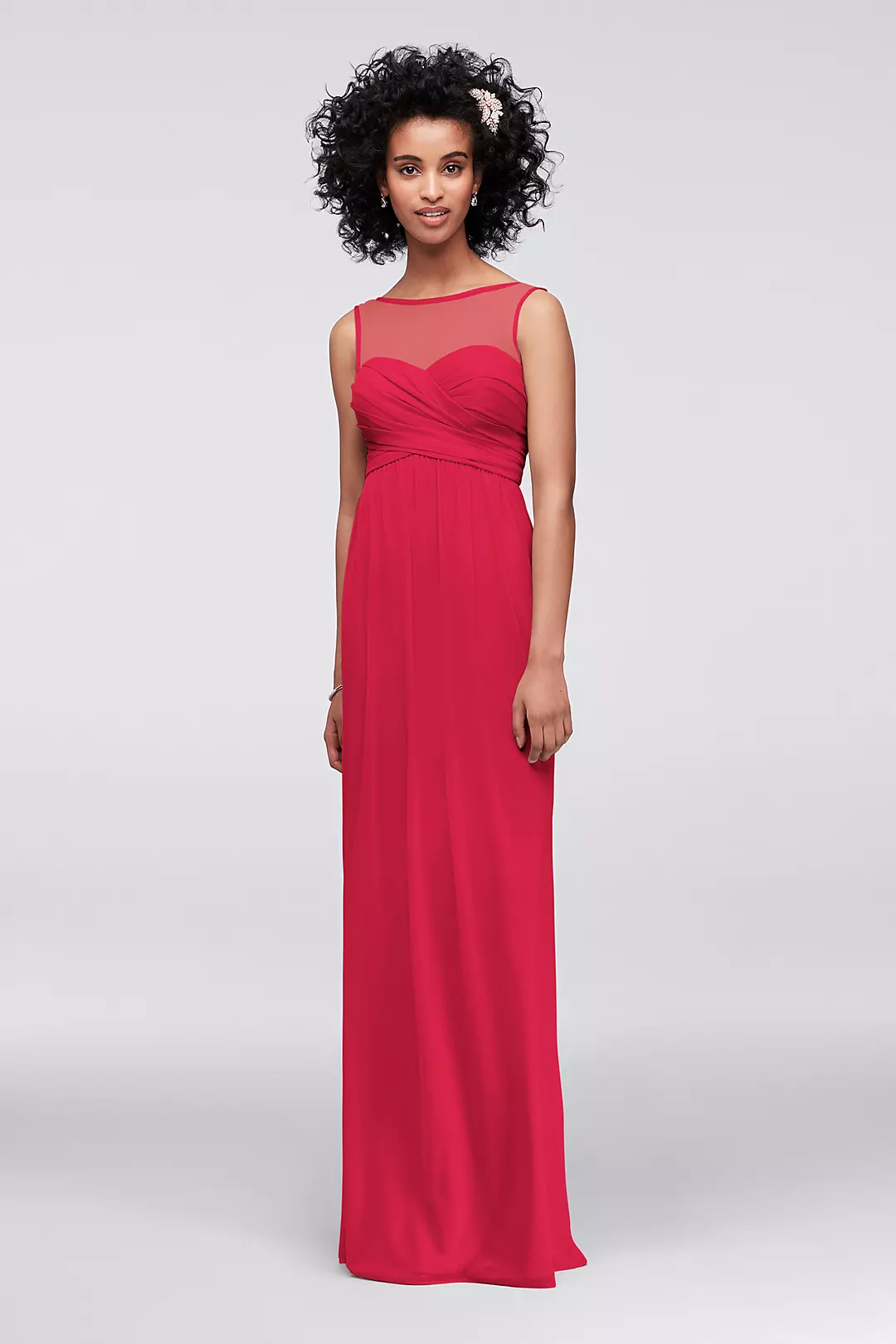 Long Mesh Dress with Illusion Sweetheart Neckline - Image 31