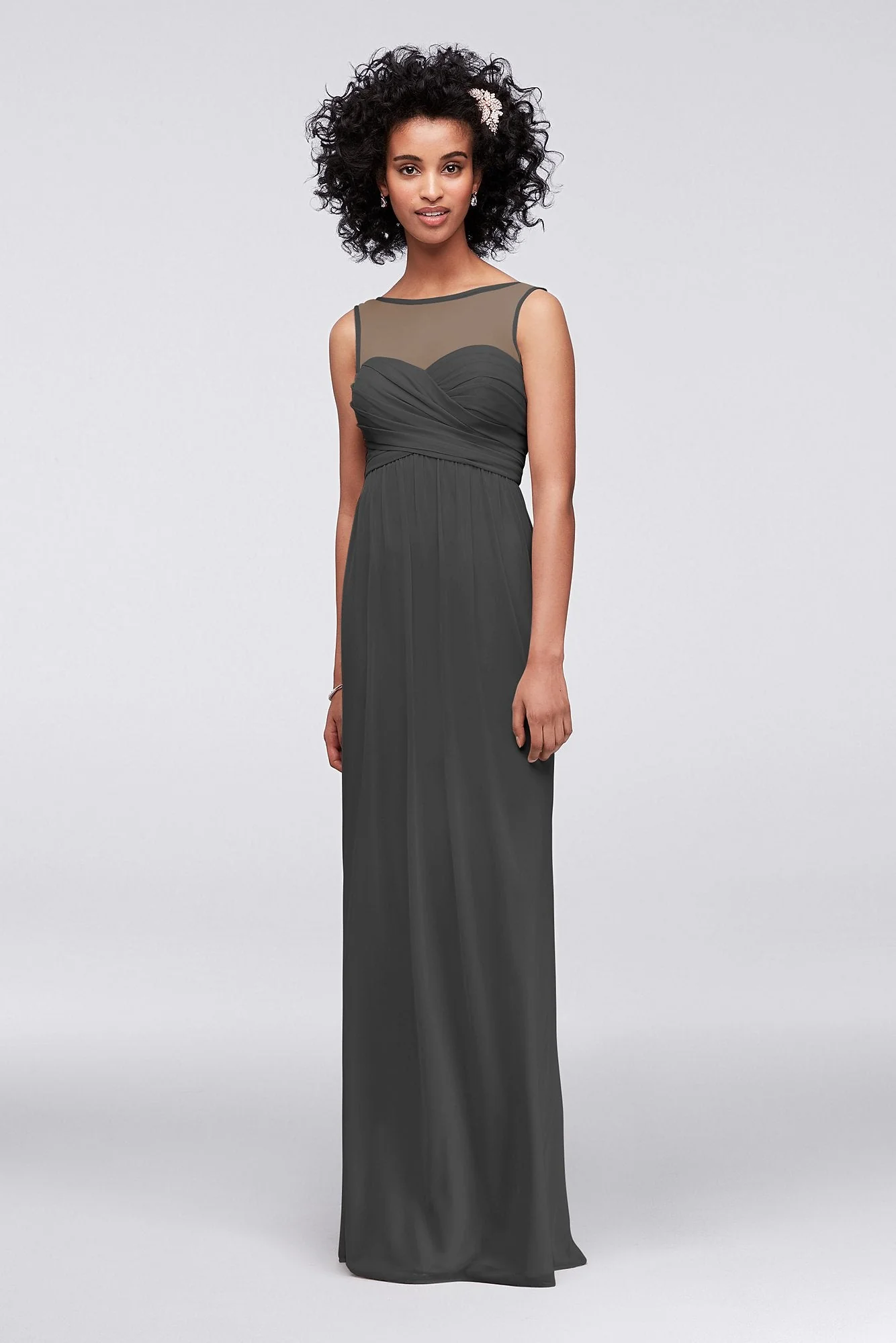 Long Mesh Dress with Illusion Sweetheart Neckline - Image 32