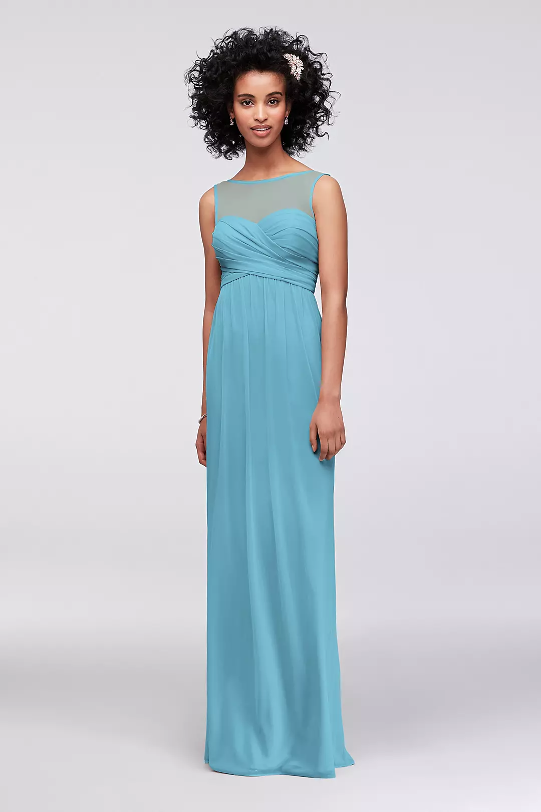 Long Mesh Dress with Illusion Sweetheart Neckline - Image 33