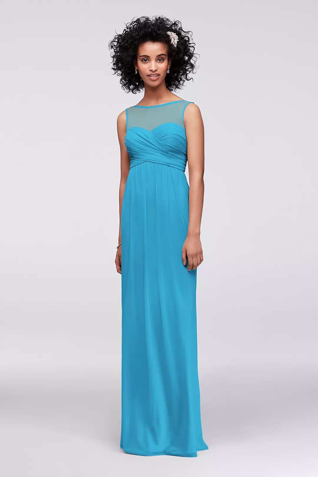 Long Mesh Dress with Illusion Sweetheart Neckline - Image 34