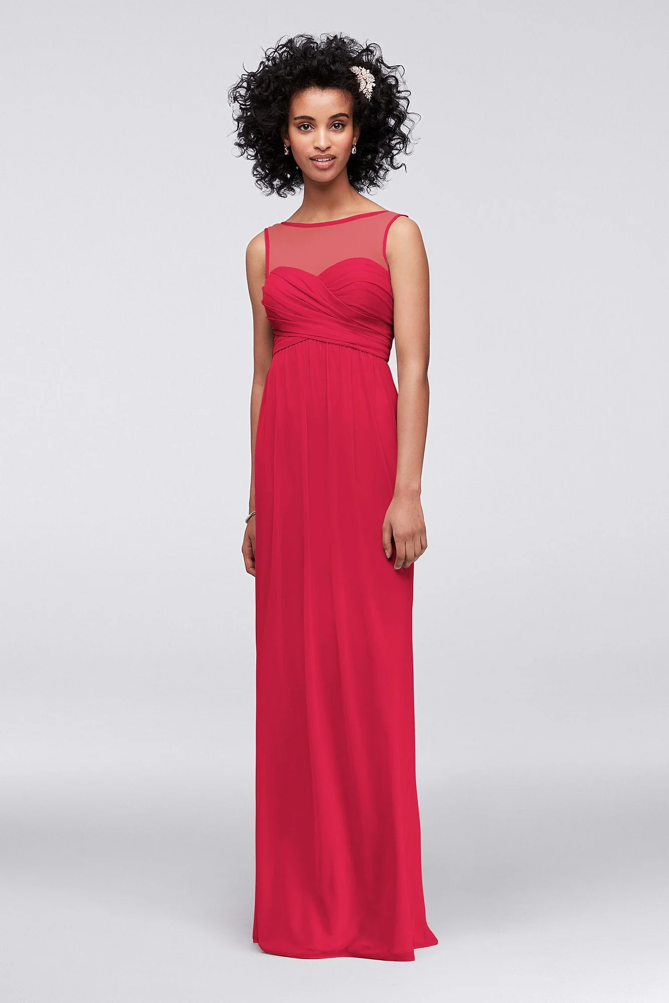 Long Mesh Dress with Illusion Sweetheart Neckline - Image 36