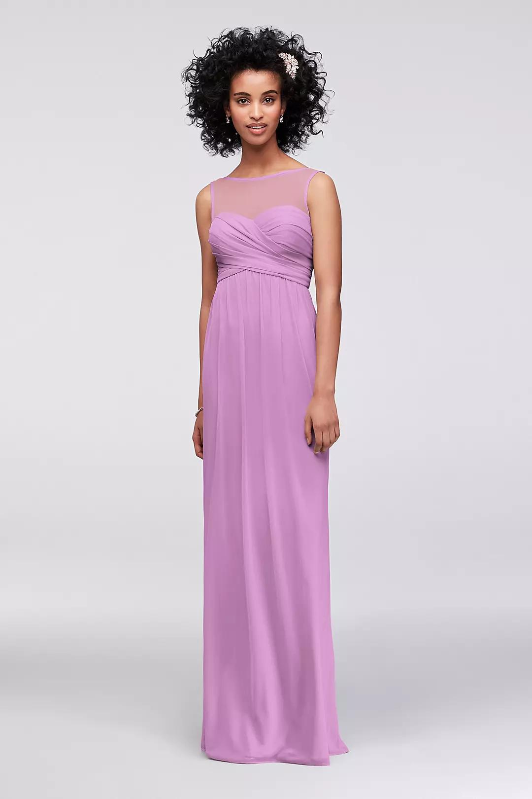Long Mesh Dress with Illusion Sweetheart Neckline - Image 37