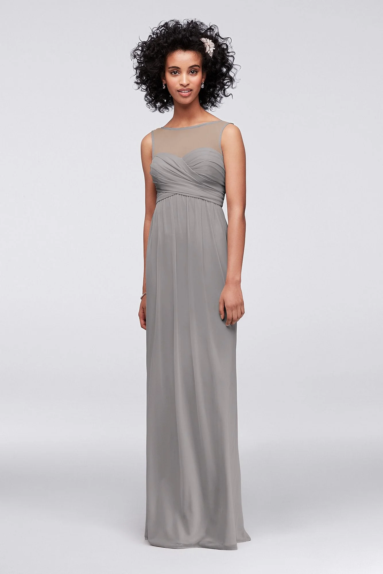 Long Mesh Dress with Illusion Sweetheart Neckline - Image 38