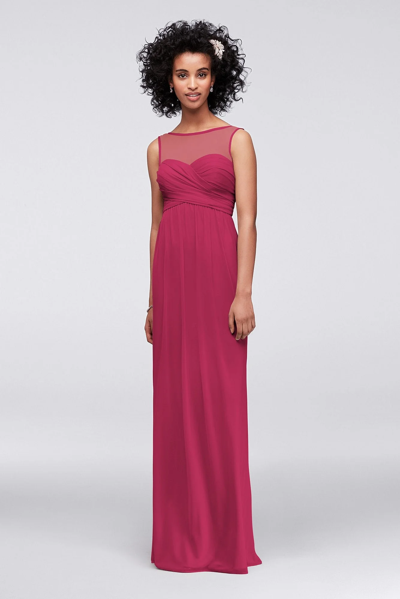 Long Mesh Dress with Illusion Sweetheart Neckline - Image 40