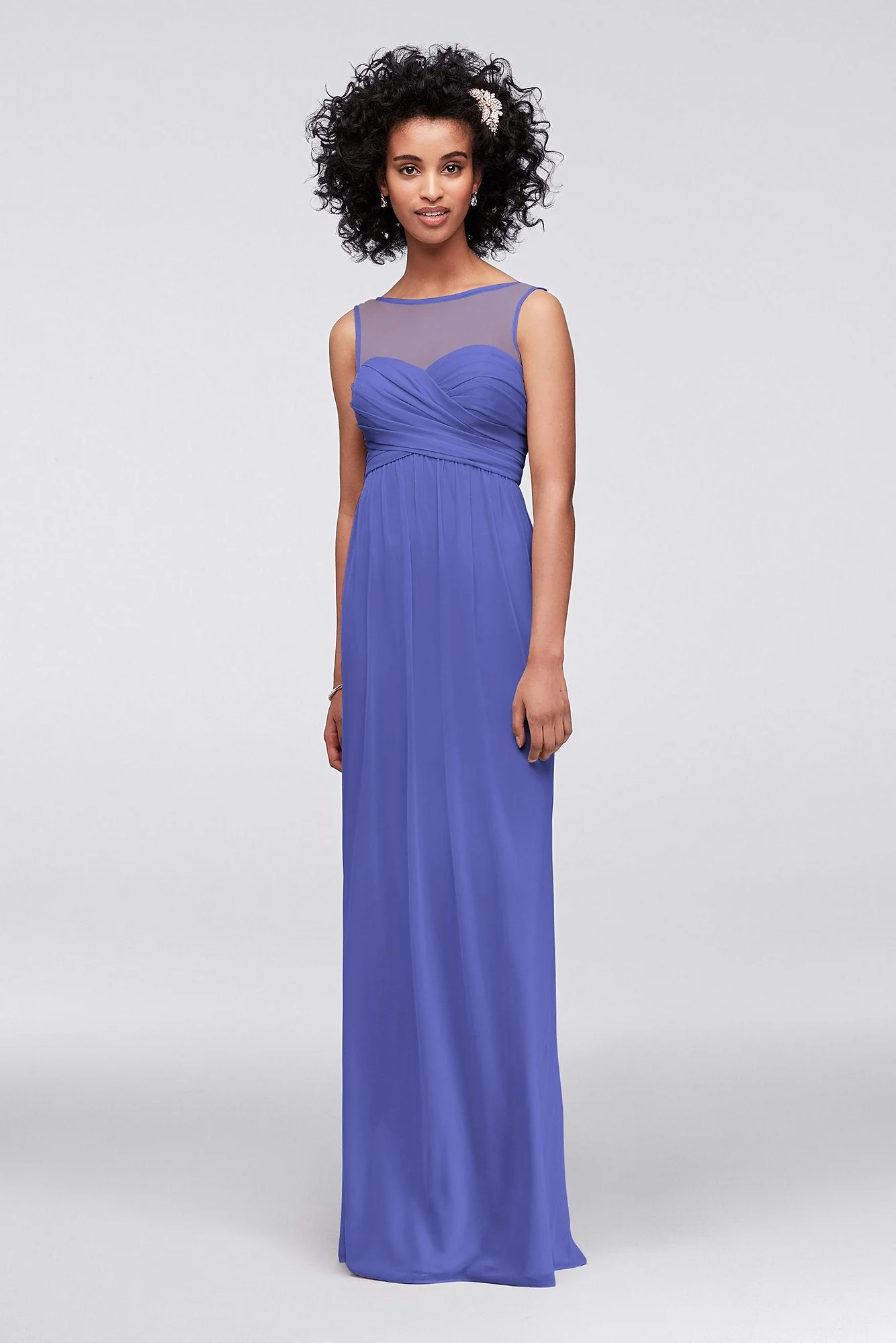 Long Mesh Dress with Illusion Sweetheart Neckline - Image 42