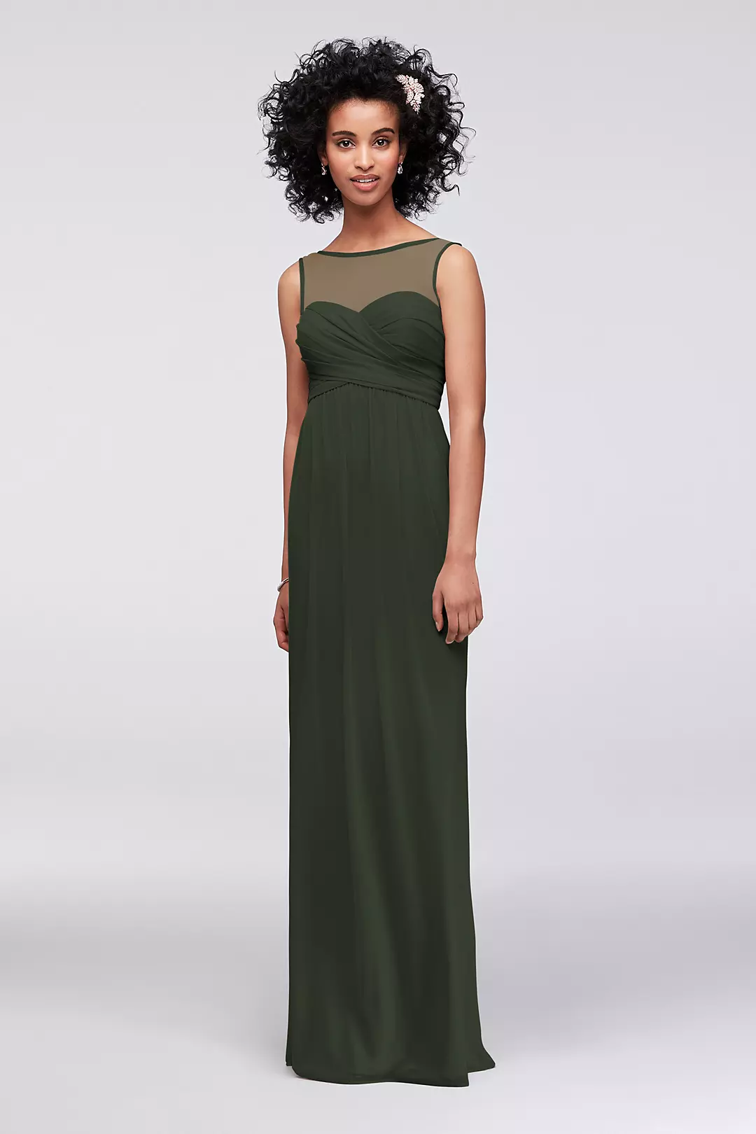 Long Mesh Dress with Illusion Sweetheart Neckline - Image 45