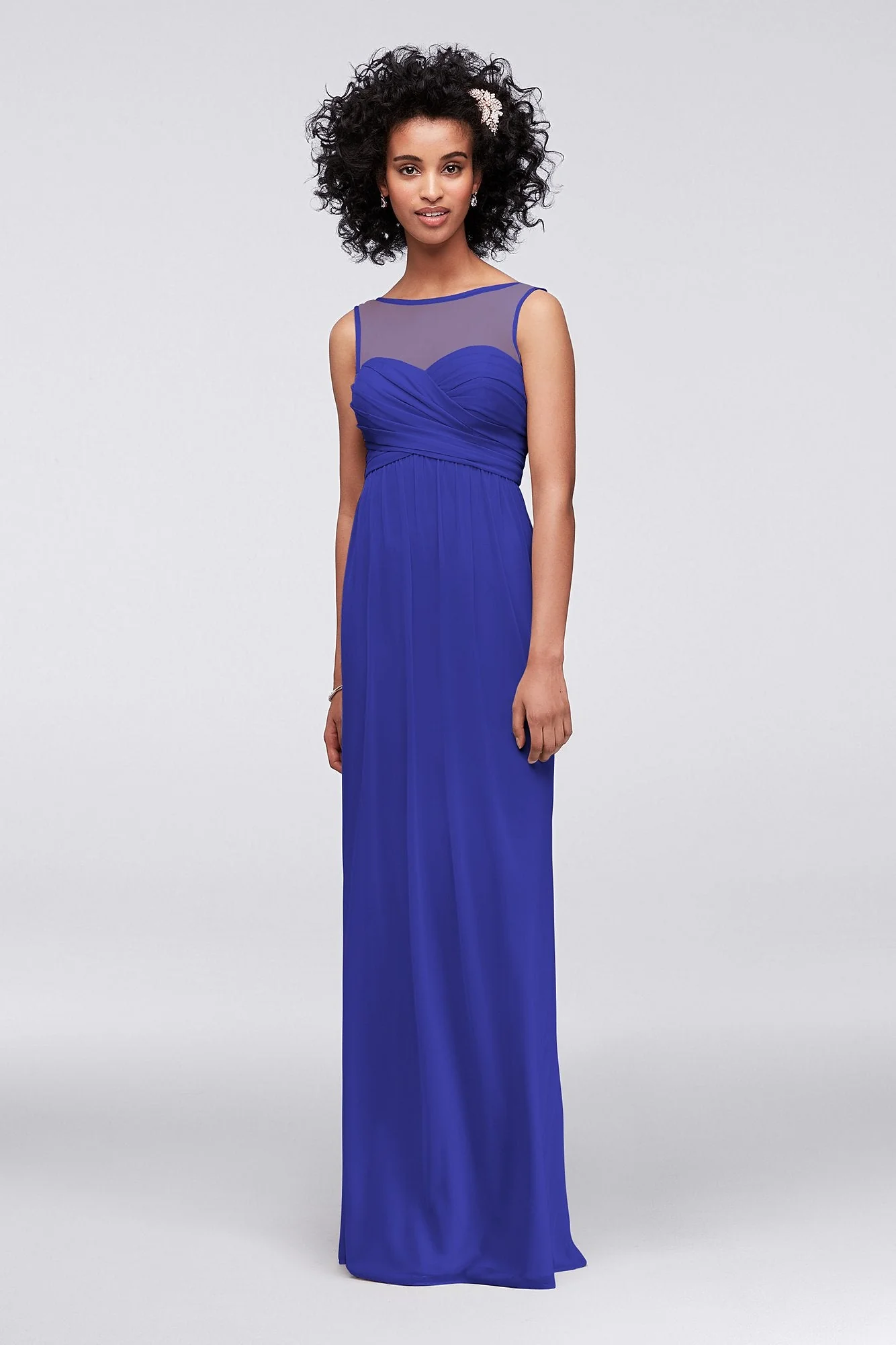 Long Mesh Dress with Illusion Sweetheart Neckline - Image 46
