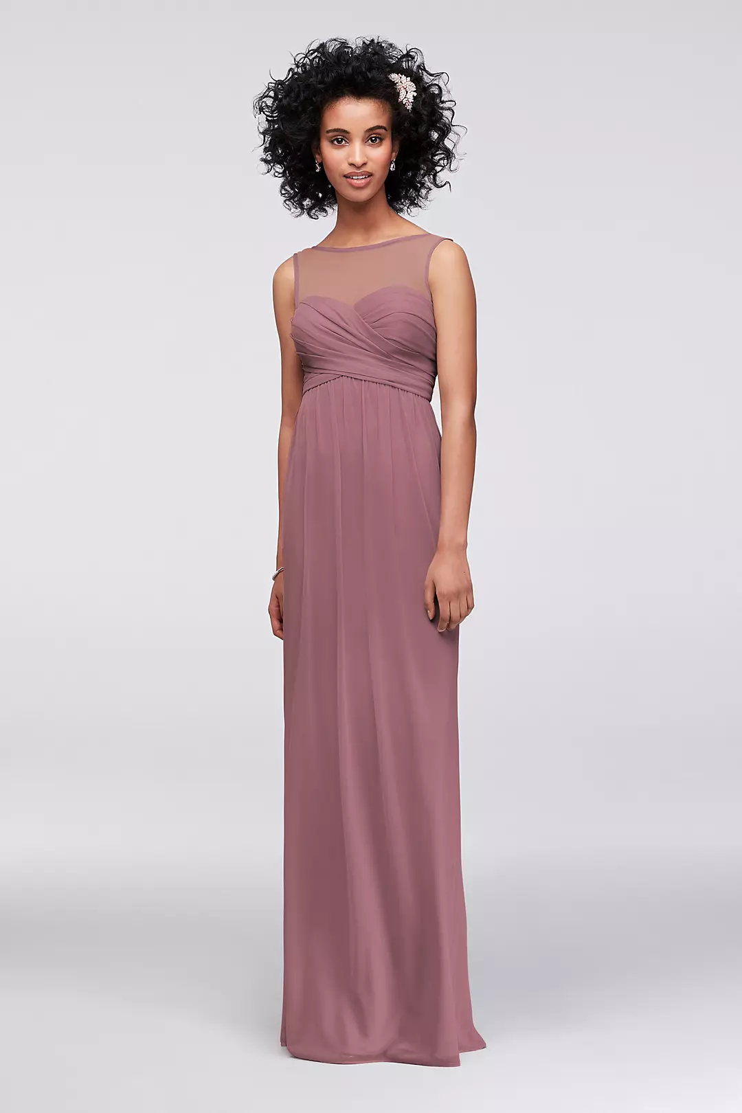 Long Mesh Dress with Illusion Sweetheart Neckline - Image 48