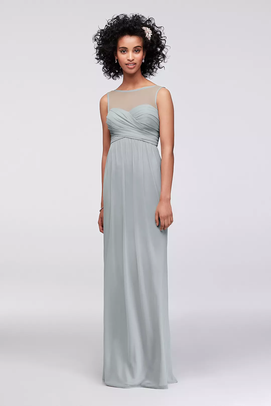 Long Mesh Dress with Illusion Sweetheart Neckline - Image 49