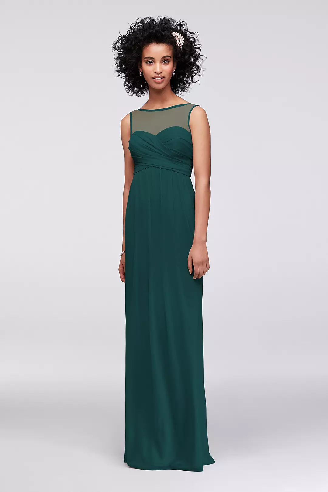 Long Mesh Dress with Illusion Sweetheart Neckline - Image 51