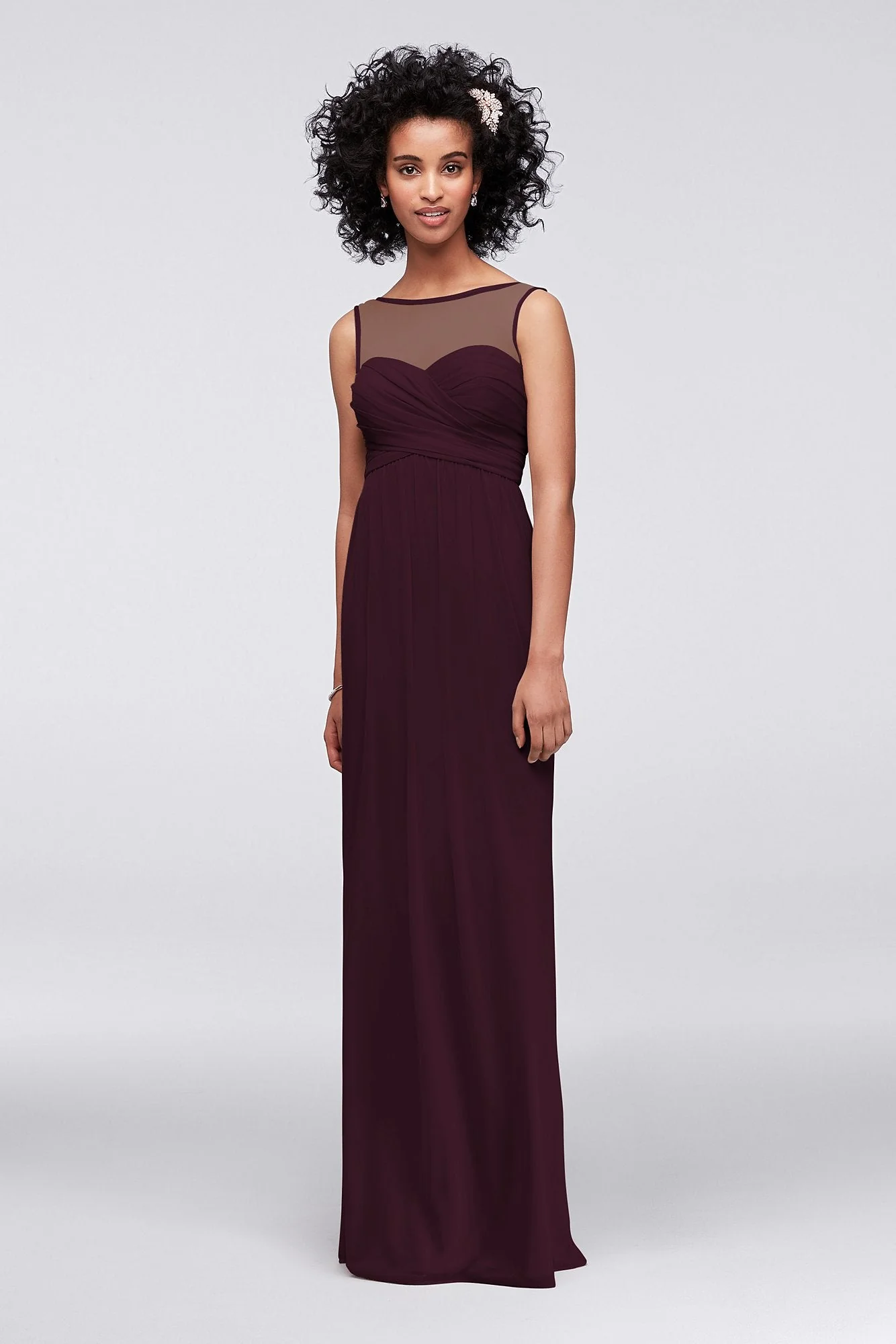 Long Mesh Dress with Illusion Sweetheart Neckline - Image 52