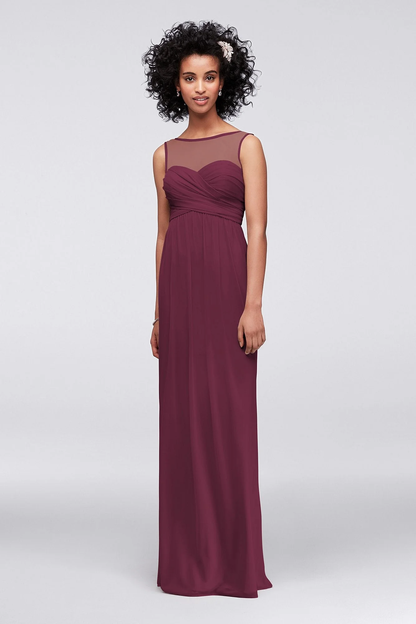 Long Mesh Dress with Illusion Sweetheart Neckline - Image 53
