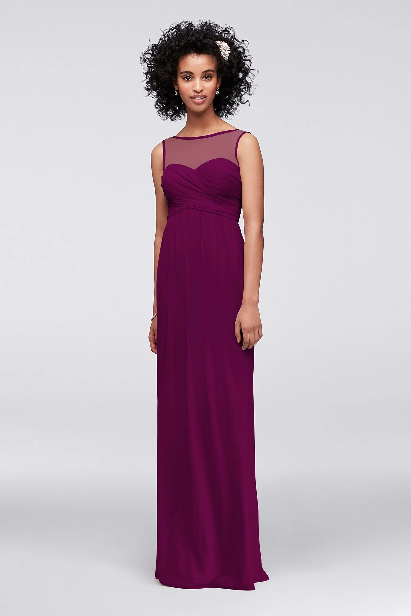 Long Mesh Dress with Illusion Sweetheart Neckline - Image 54