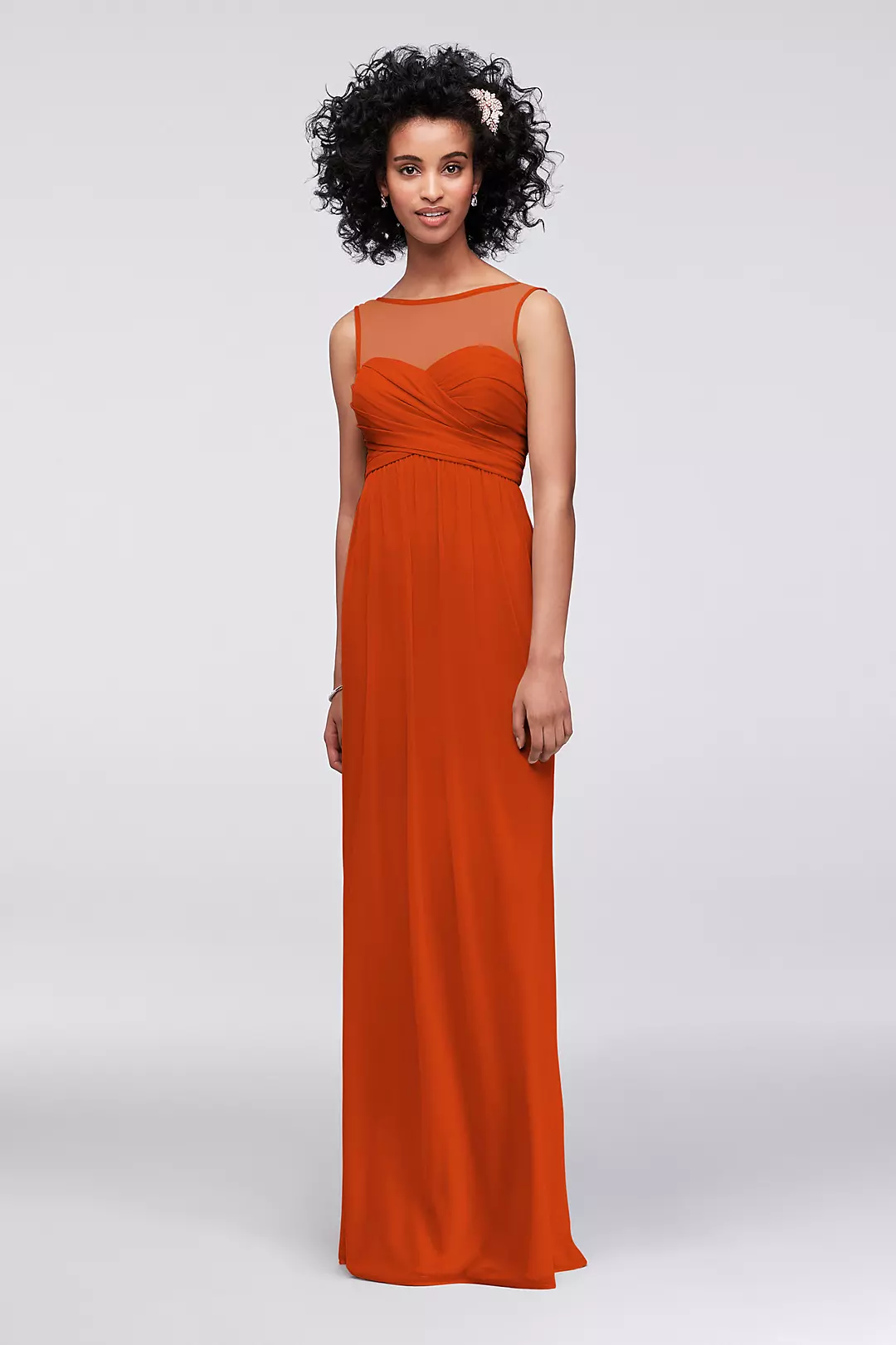 Long Mesh Dress with Illusion Sweetheart Neckline - Image 57