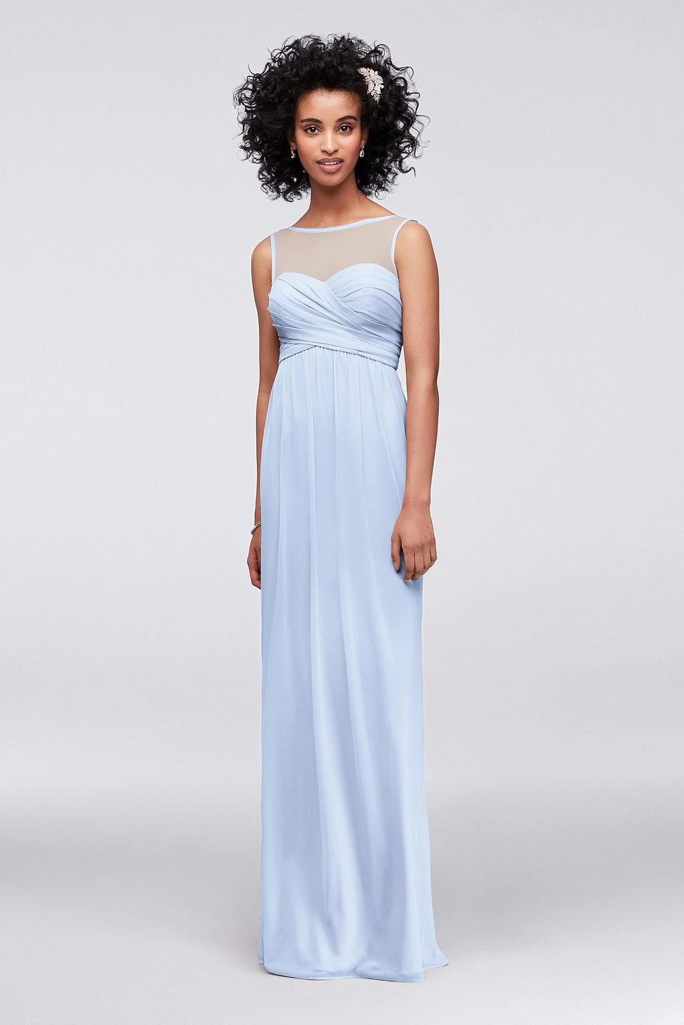 Long Mesh Dress with Illusion Sweetheart Neckline - Image 59