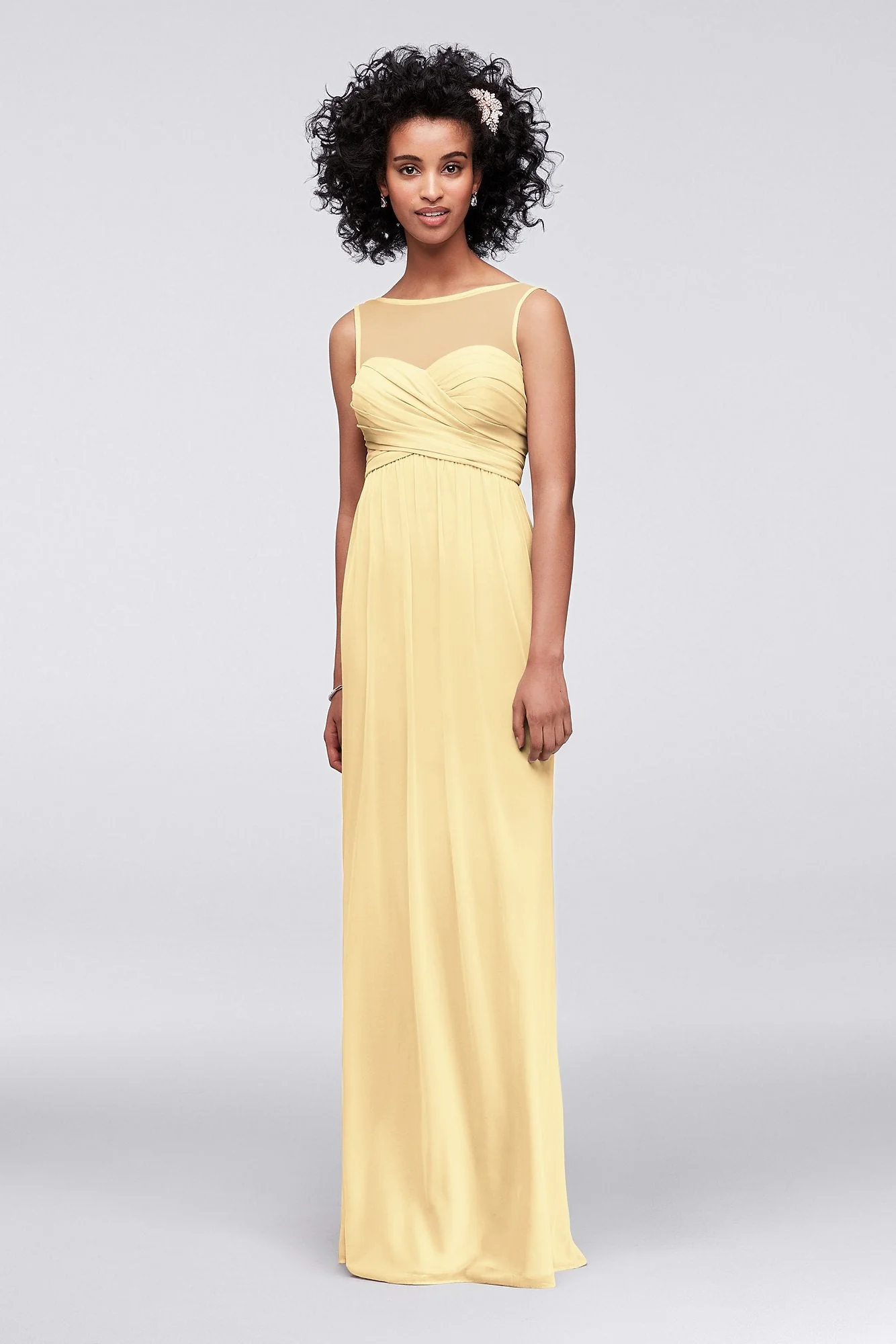 Long Mesh Dress with Illusion Sweetheart Neckline - Image 60