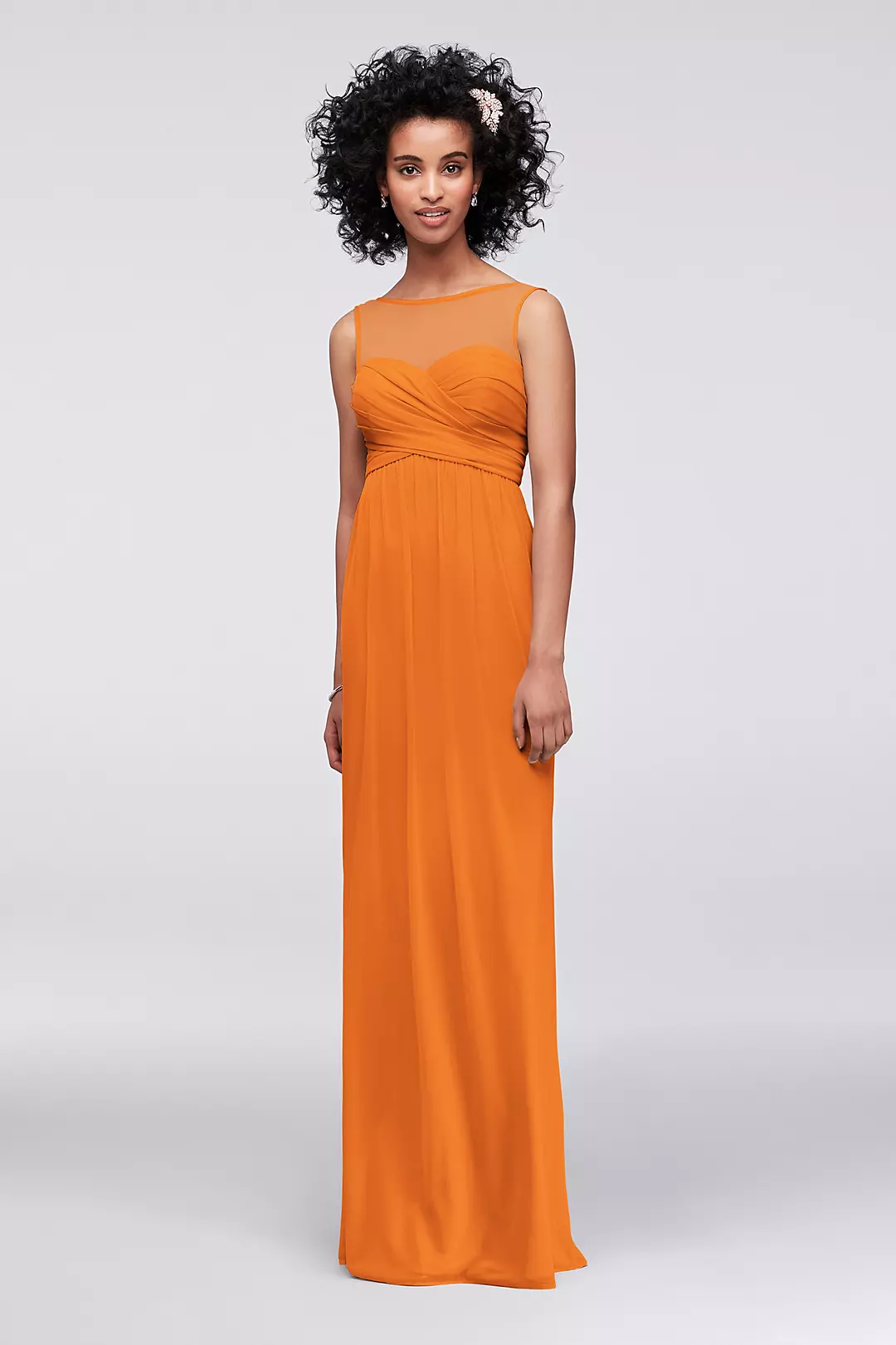 Long Mesh Dress with Illusion Sweetheart Neckline - Image 65
