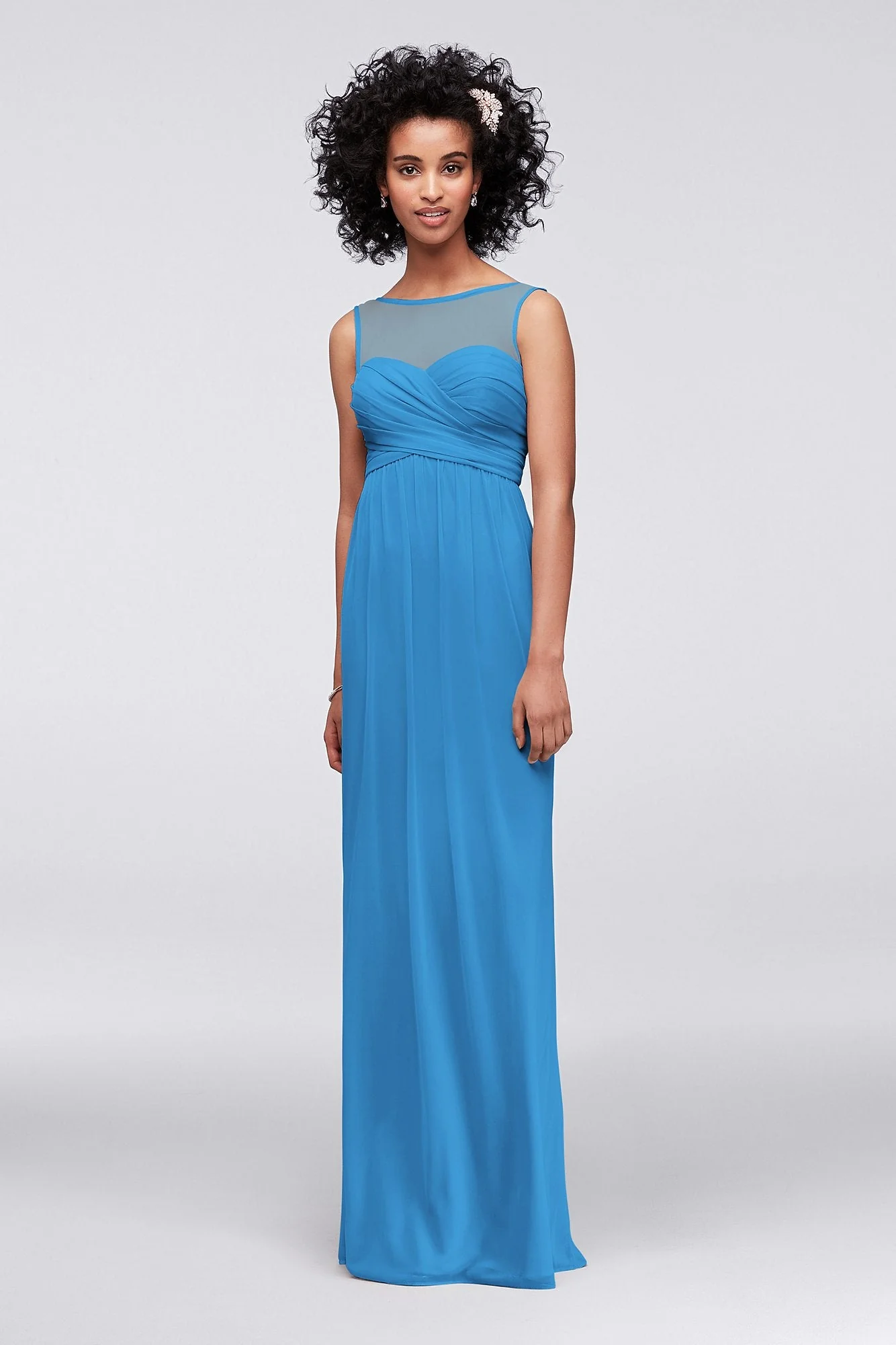 Long Mesh Dress with Illusion Sweetheart Neckline - Image 66